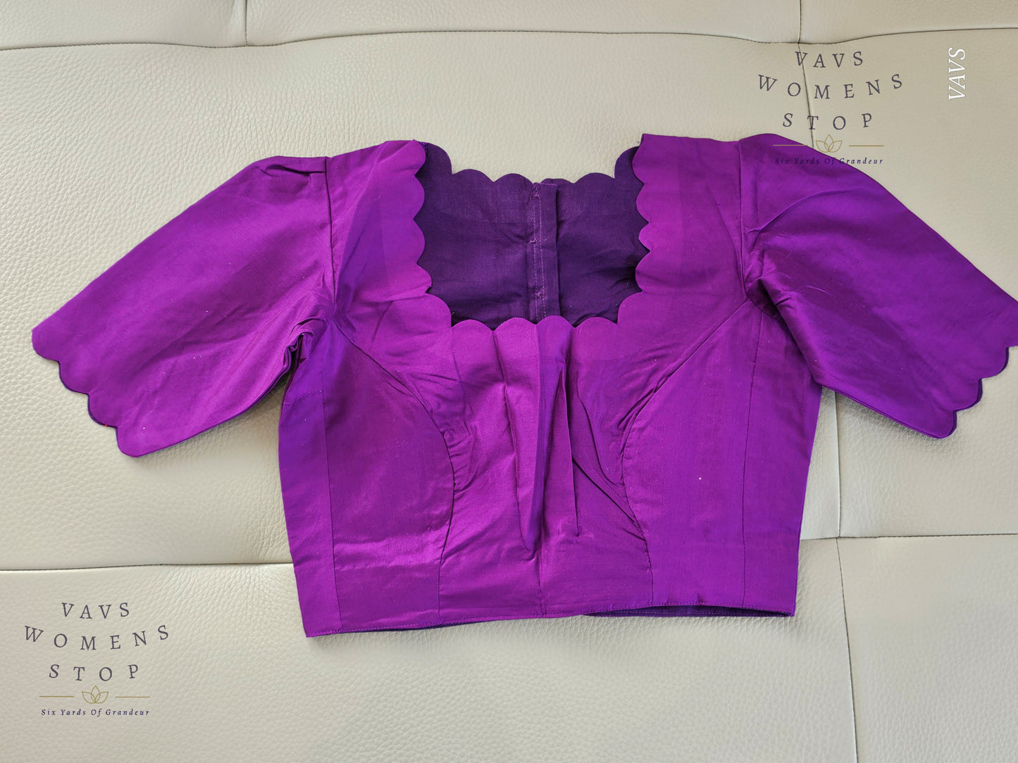 Purple Shade Designer Plain Jasmine Silk Blouse