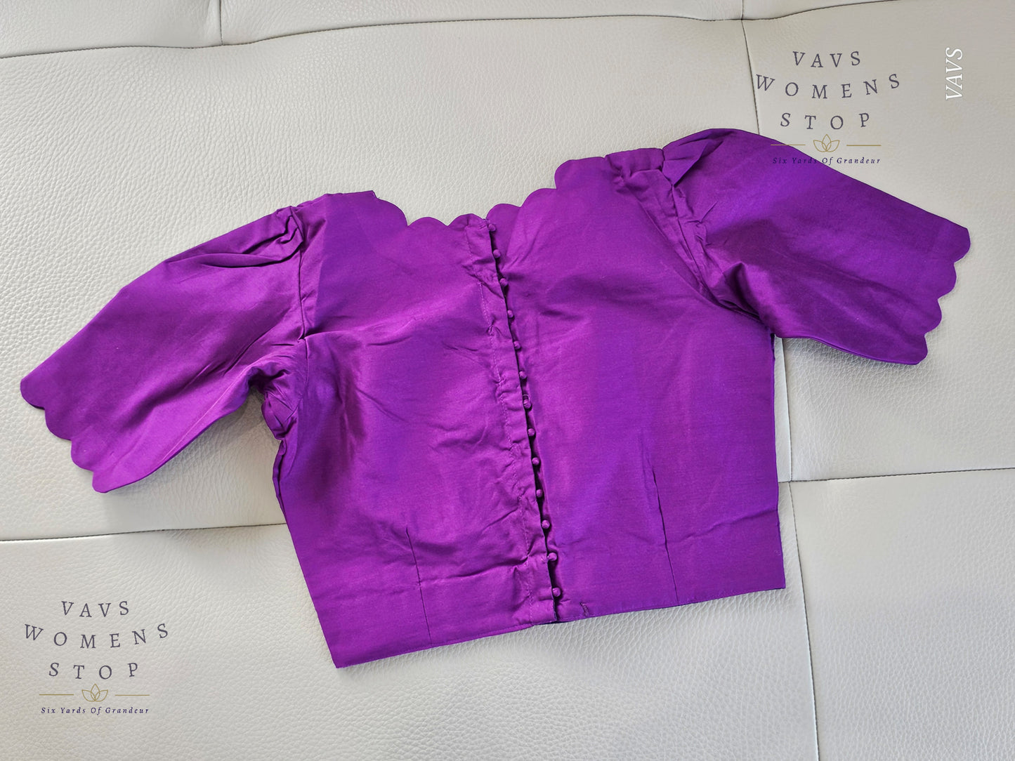 Purple Shade Designer Plain Jasmine Silk Blouse