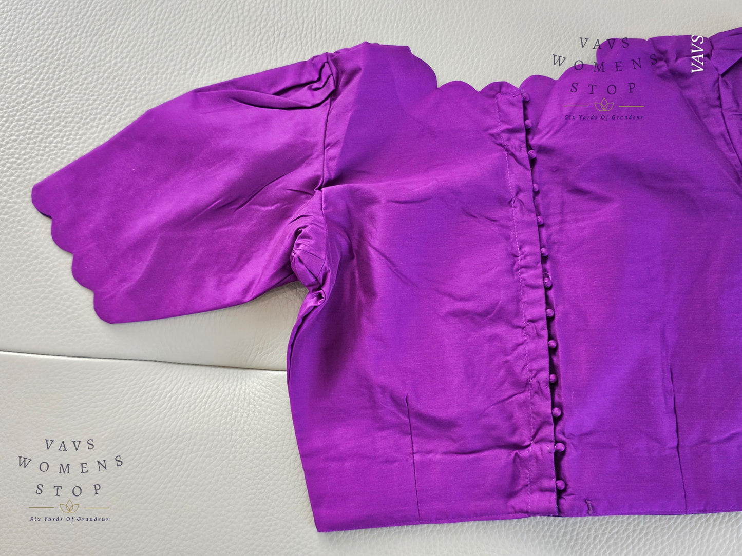 Purple Shade Designer Plain Jasmine Silk Blouse