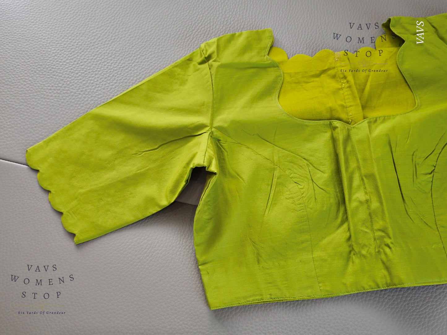 Parrot Green Shade Designer Plain Jasmine Silk Blouse