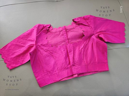 Pink Shade Designer Plain Jasmine Silk Blouse