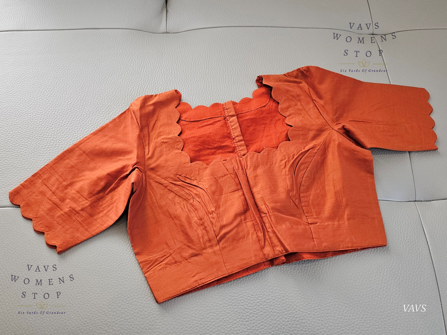 Rust Shade Designer Plain Jasmine Silk Blouse