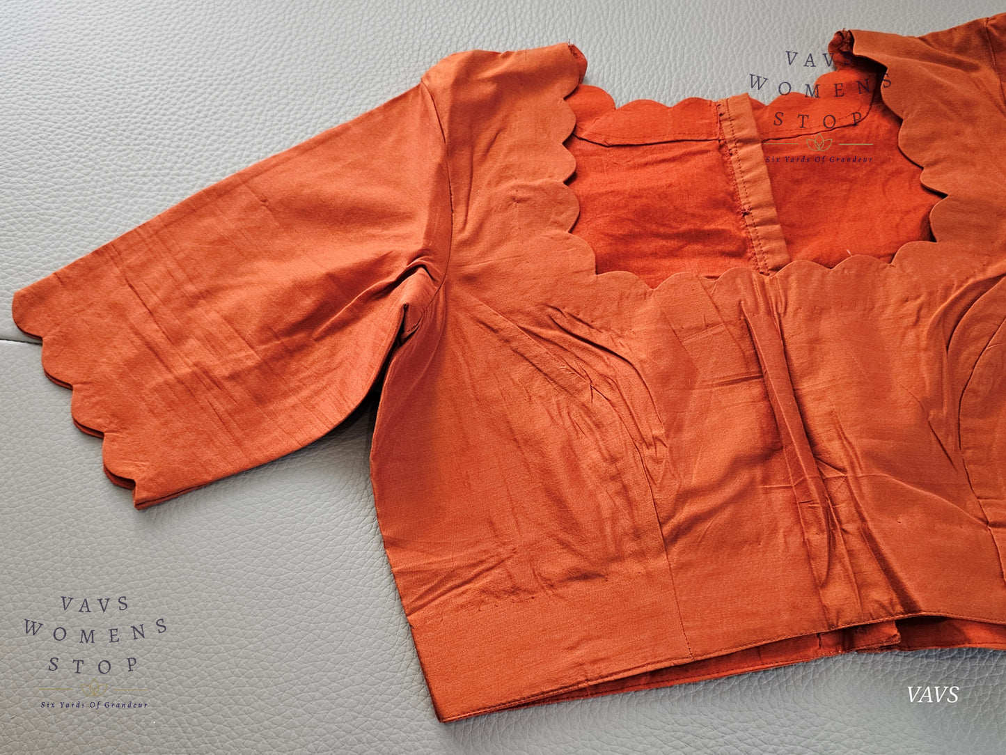 Rust Shade Designer Plain Jasmine Silk Blouse