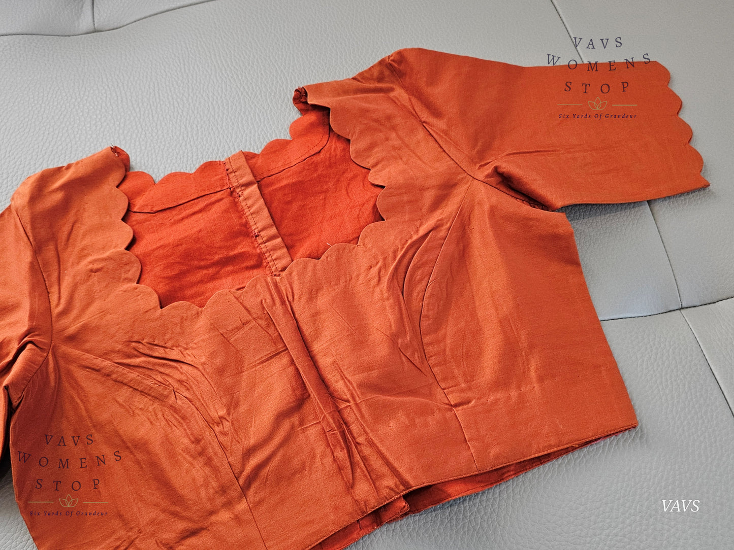 Rust Shade Designer Plain Jasmine Silk Blouse