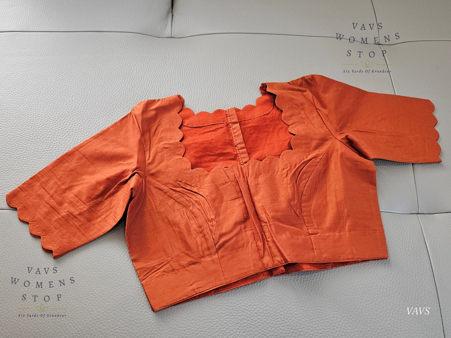 Rust Shade Designer Plain Jasmine Silk Blouse