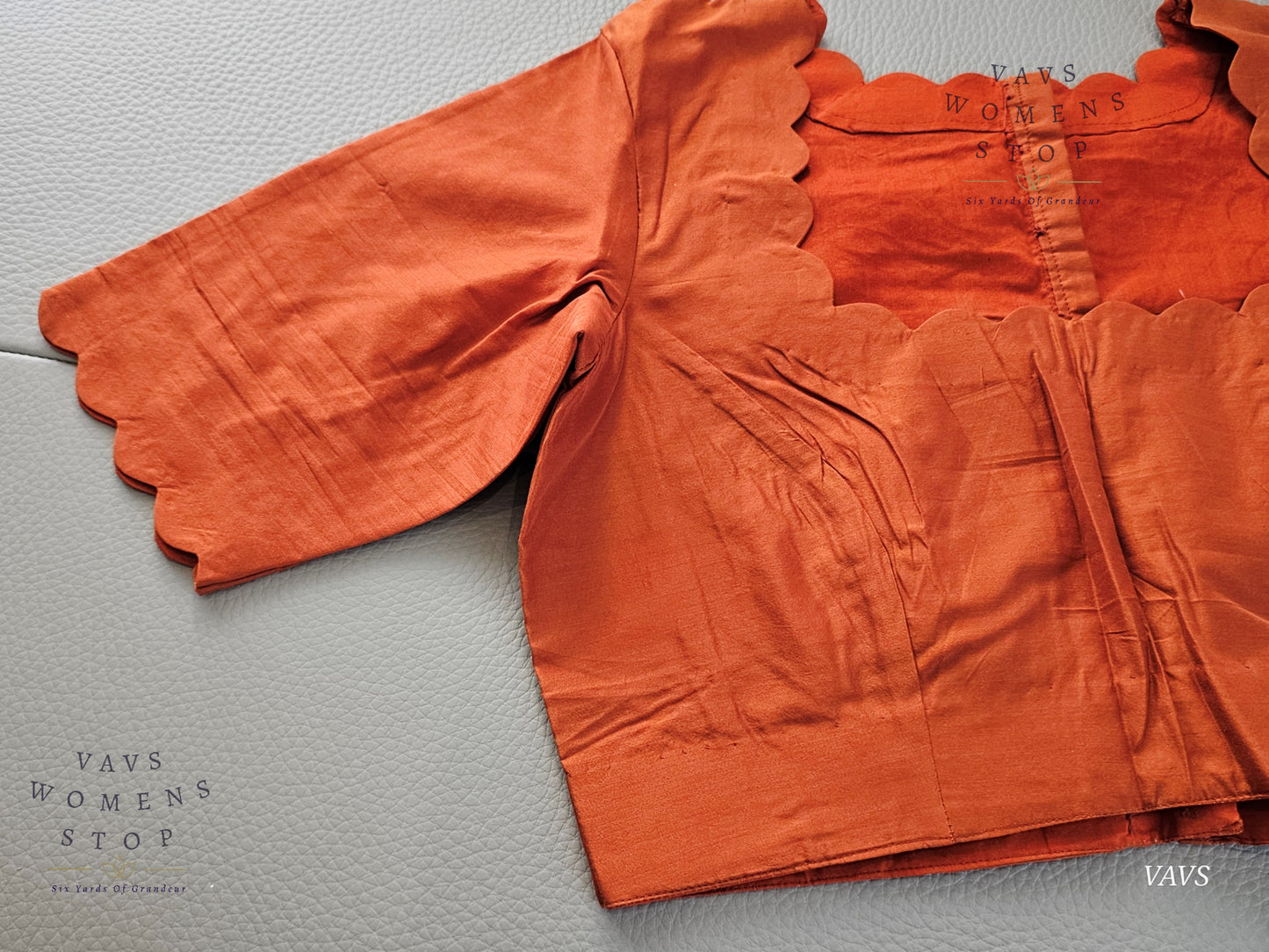 Rust Shade Designer Plain Jasmine Silk Blouse
