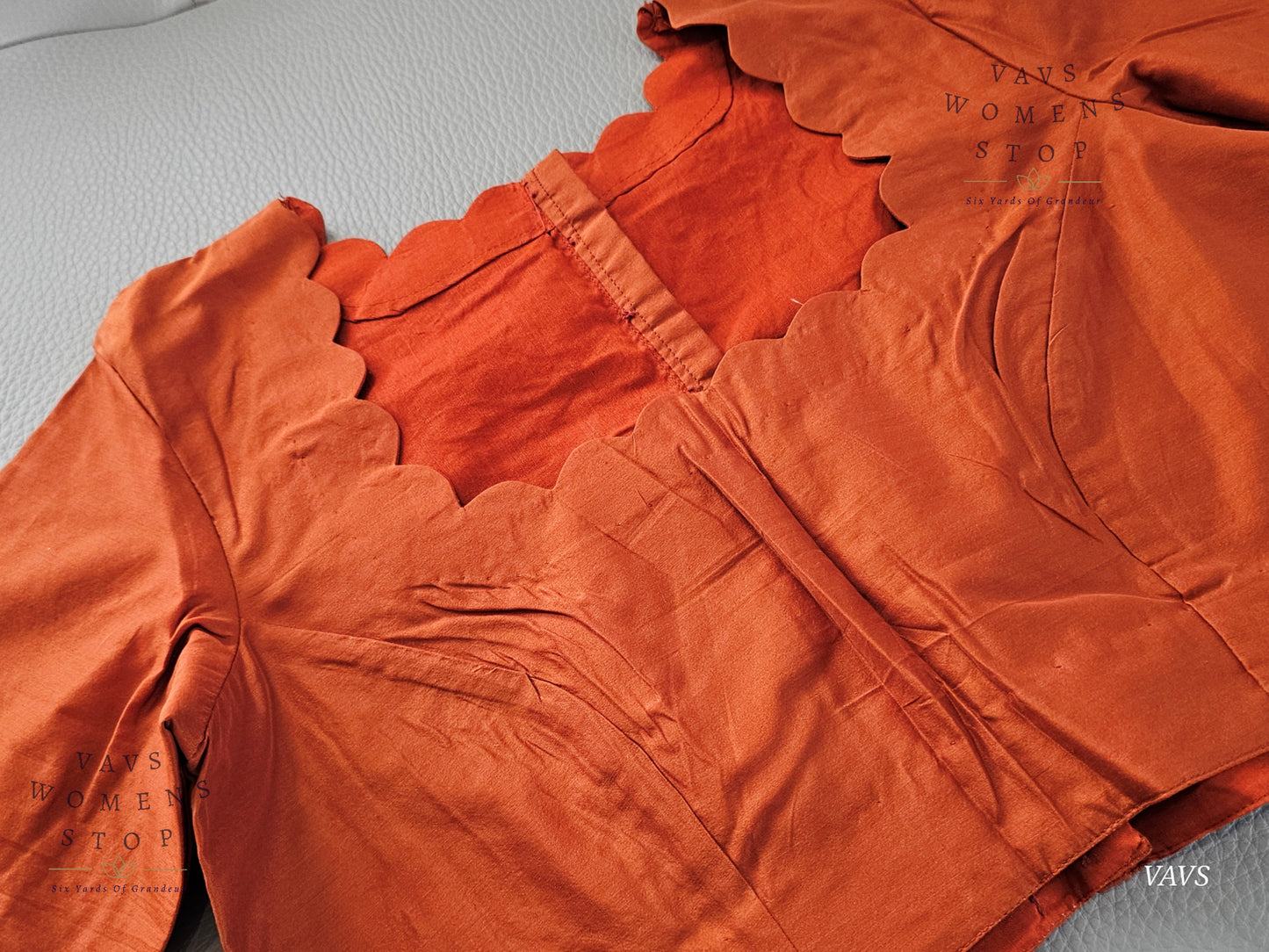 Rust Shade Designer Plain Jasmine Silk Blouse