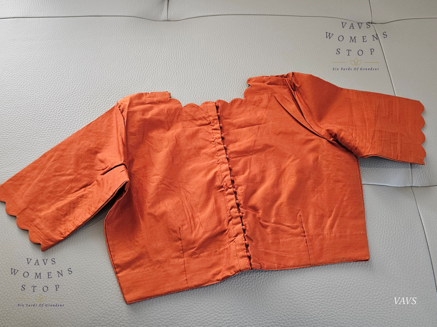 Rust Shade Designer Plain Jasmine Silk Blouse