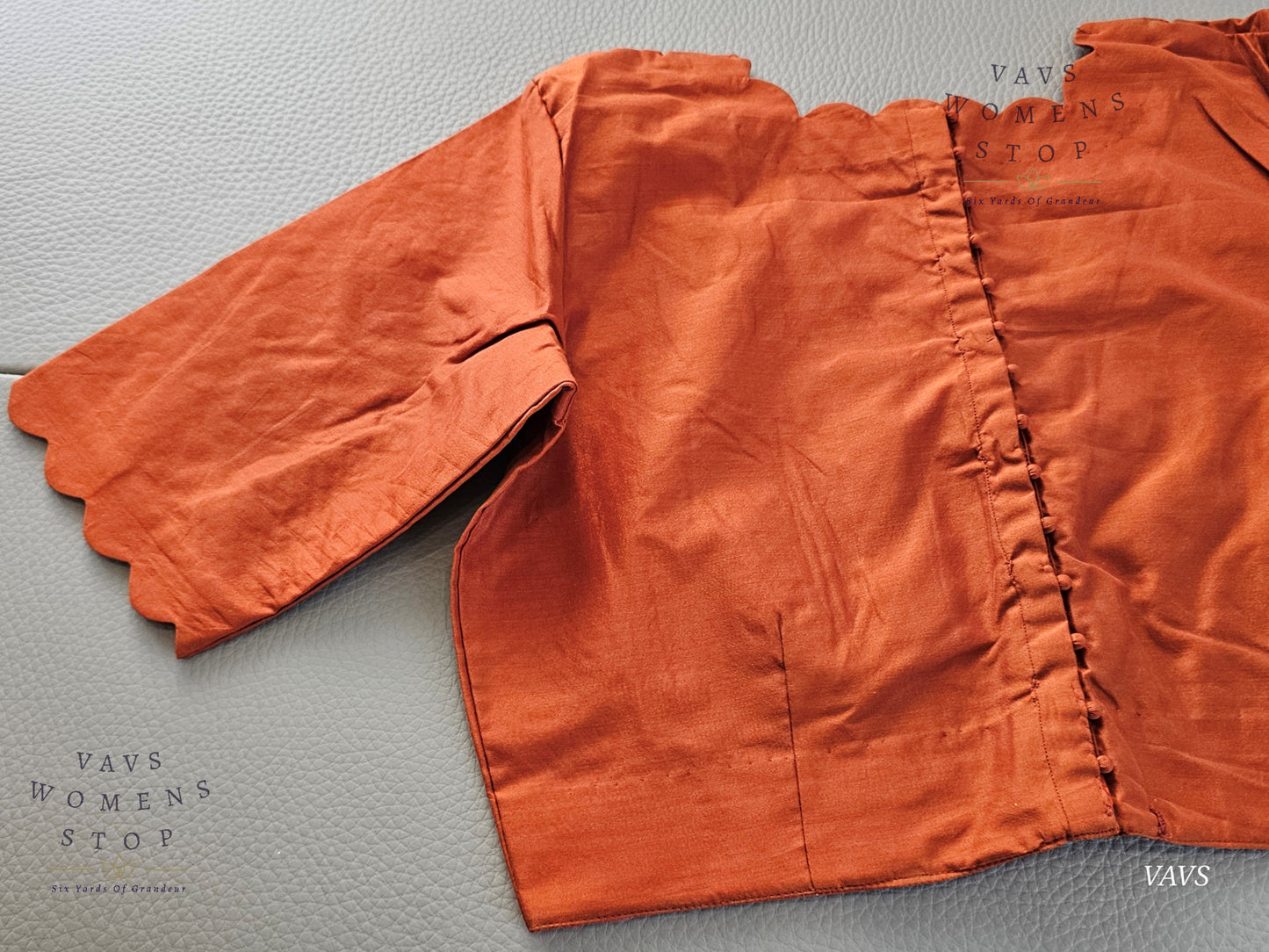 Rust Shade Designer Plain Jasmine Silk Blouse