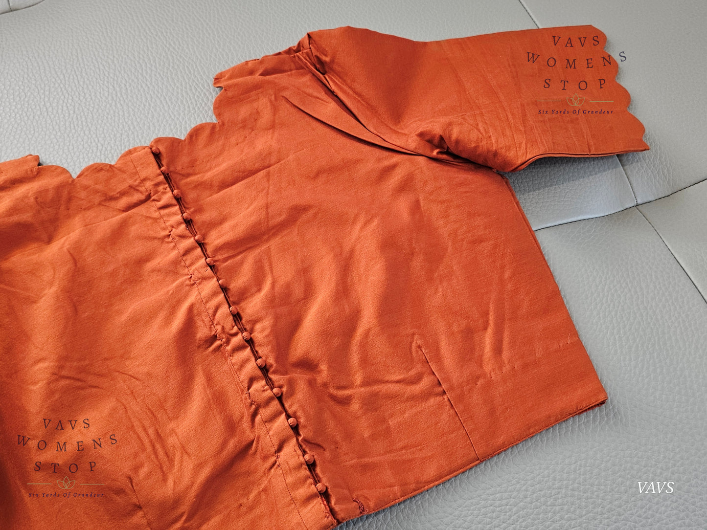 Rust Shade Designer Plain Jasmine Silk Blouse