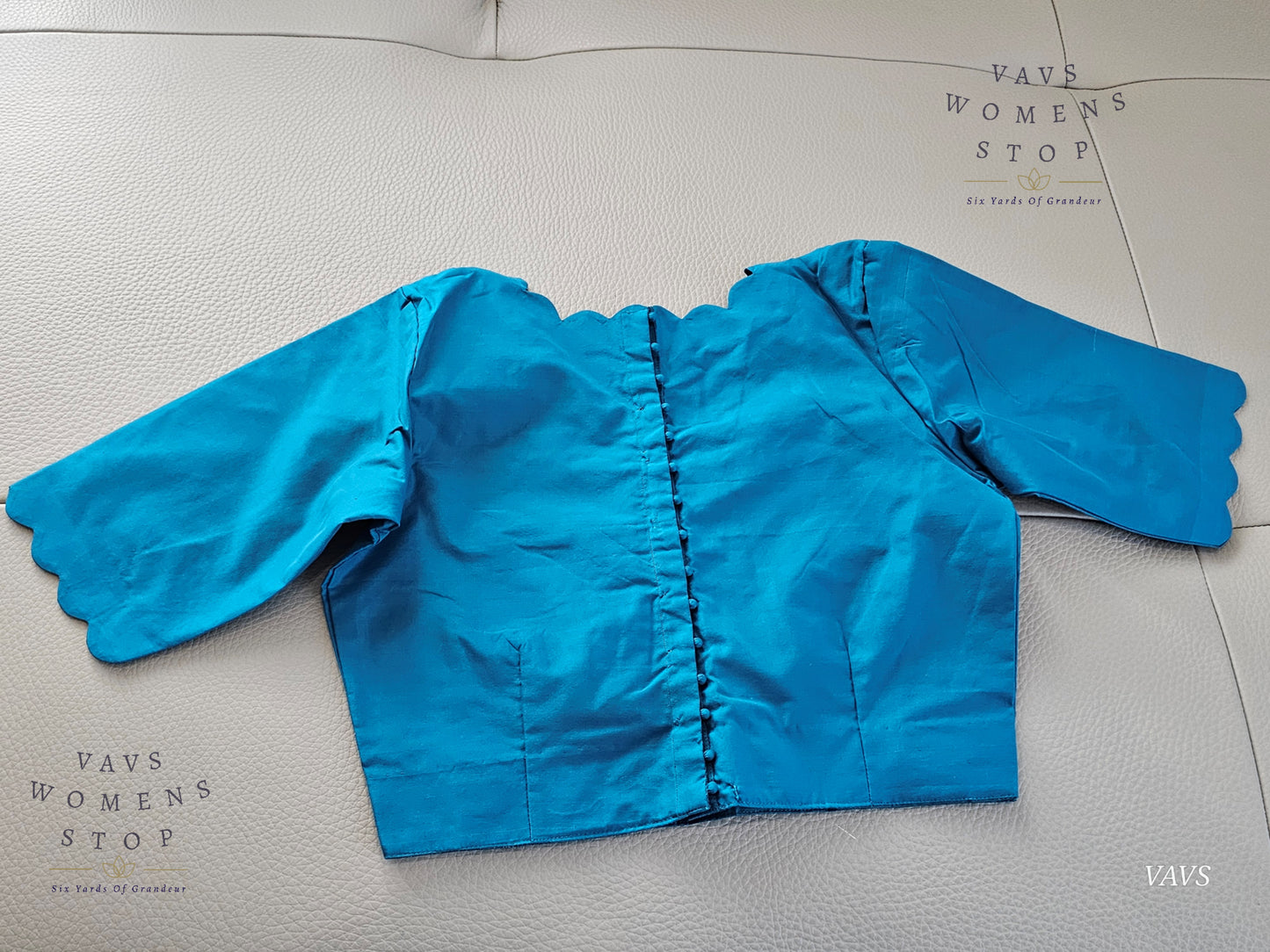 Blue Shade Designer Plain Jasmine Silk Blouse