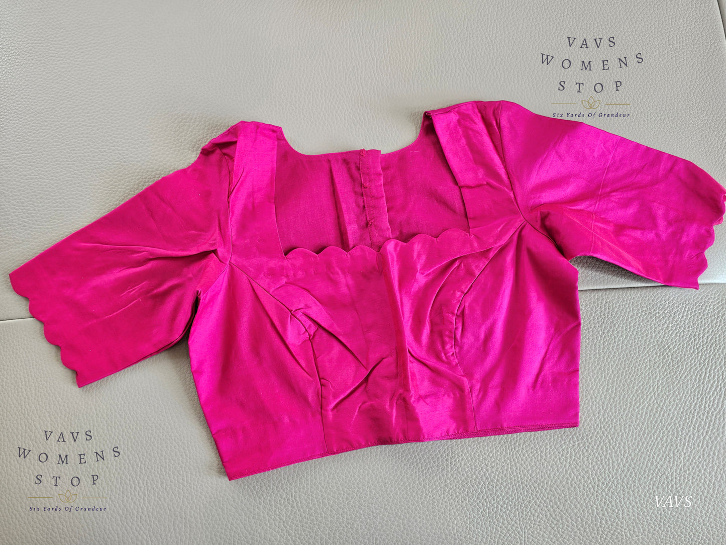 Pink Shade Designer Plain Jasmine Silk Blouse