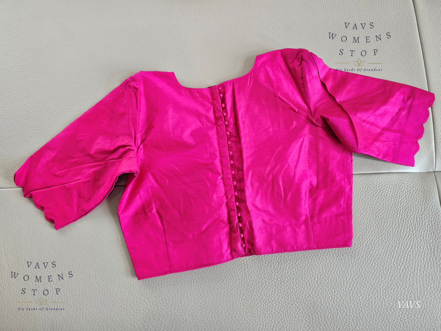 Pink Shade Designer Plain Jasmine Silk Blouse