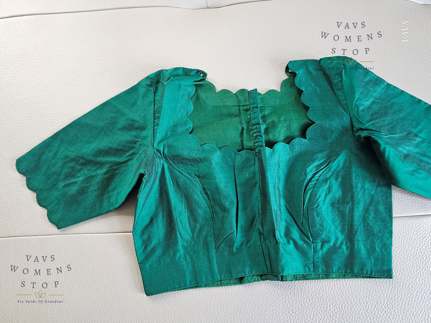 Green Shade Designer Plain Jasmine Silk Blouse