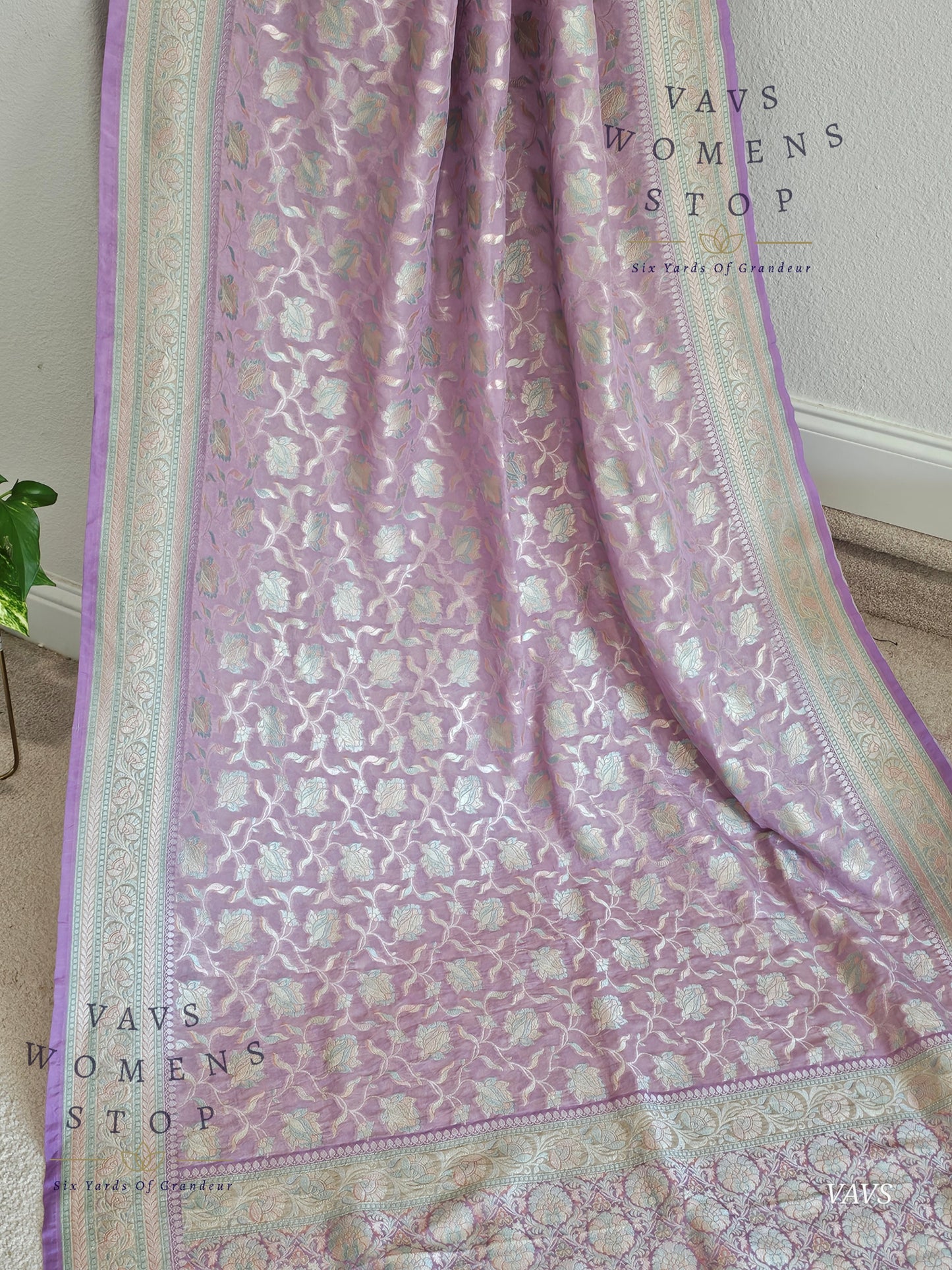 Pure Kota Chiffon Saree with All-Over Meenakari Jal Design