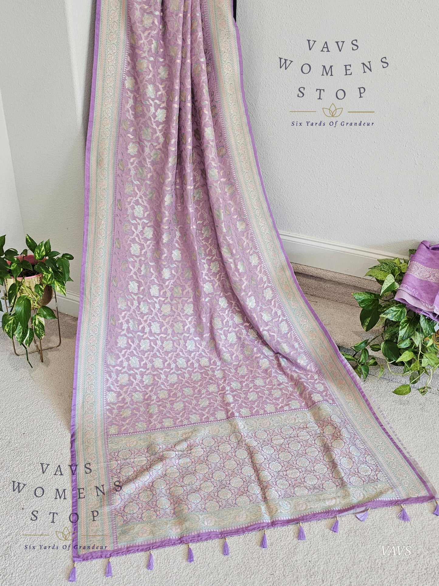 Pure Kota Chiffon Saree with All-Over Meenakari Jal Design