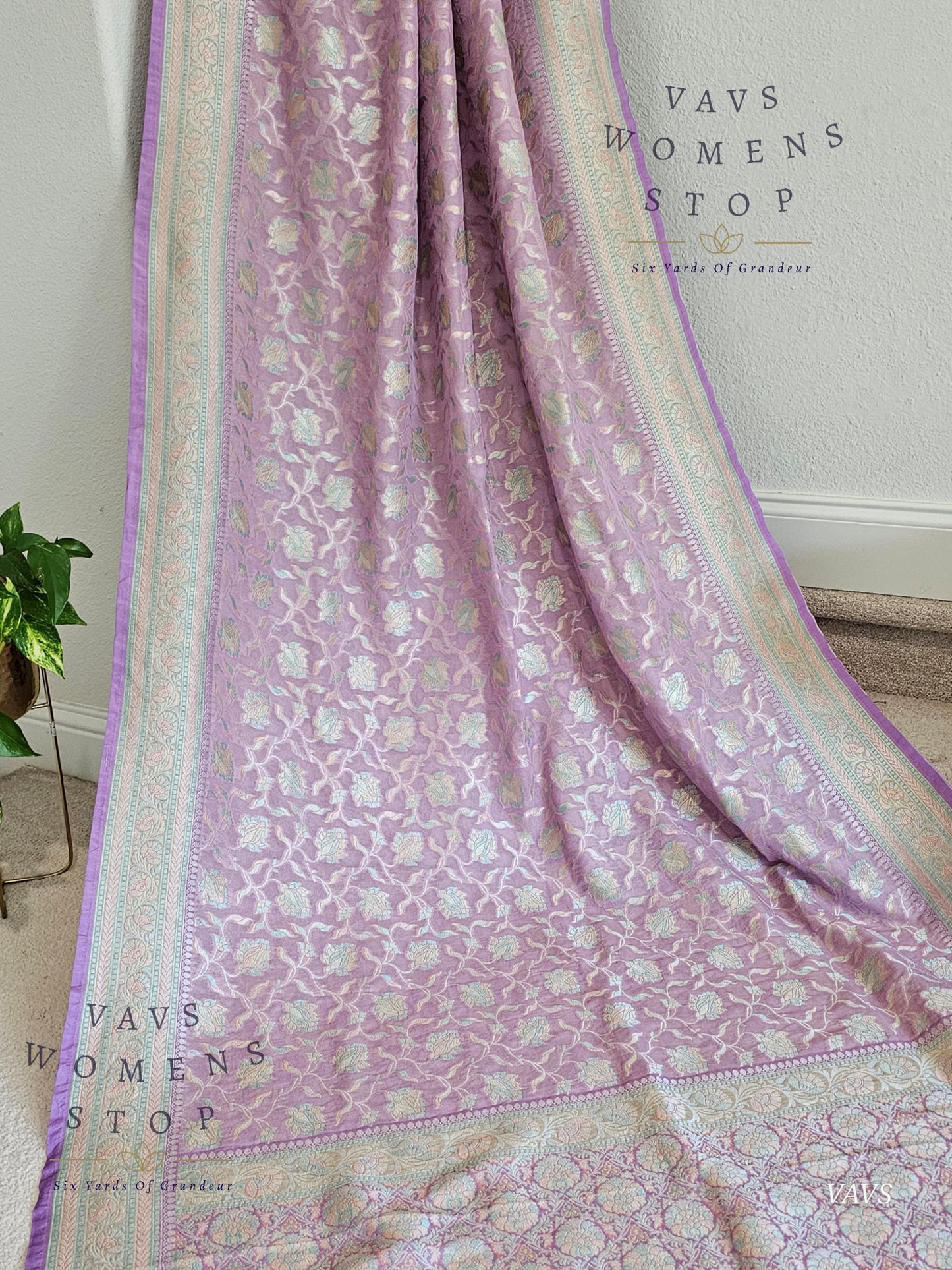 Pure Kota Chiffon Saree with All-Over Meenakari Jal Design