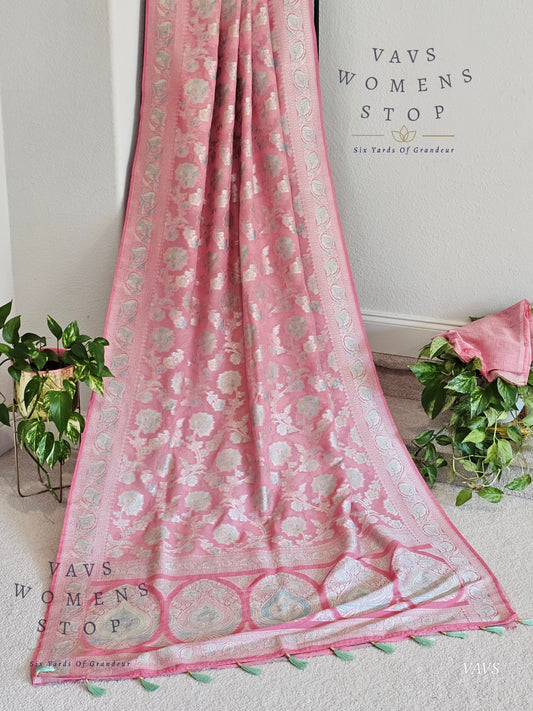 Pure Kota Chiffon Meenakari Jal Saree | Elegant Partywear |  Women’s Stop | Ready To Ship