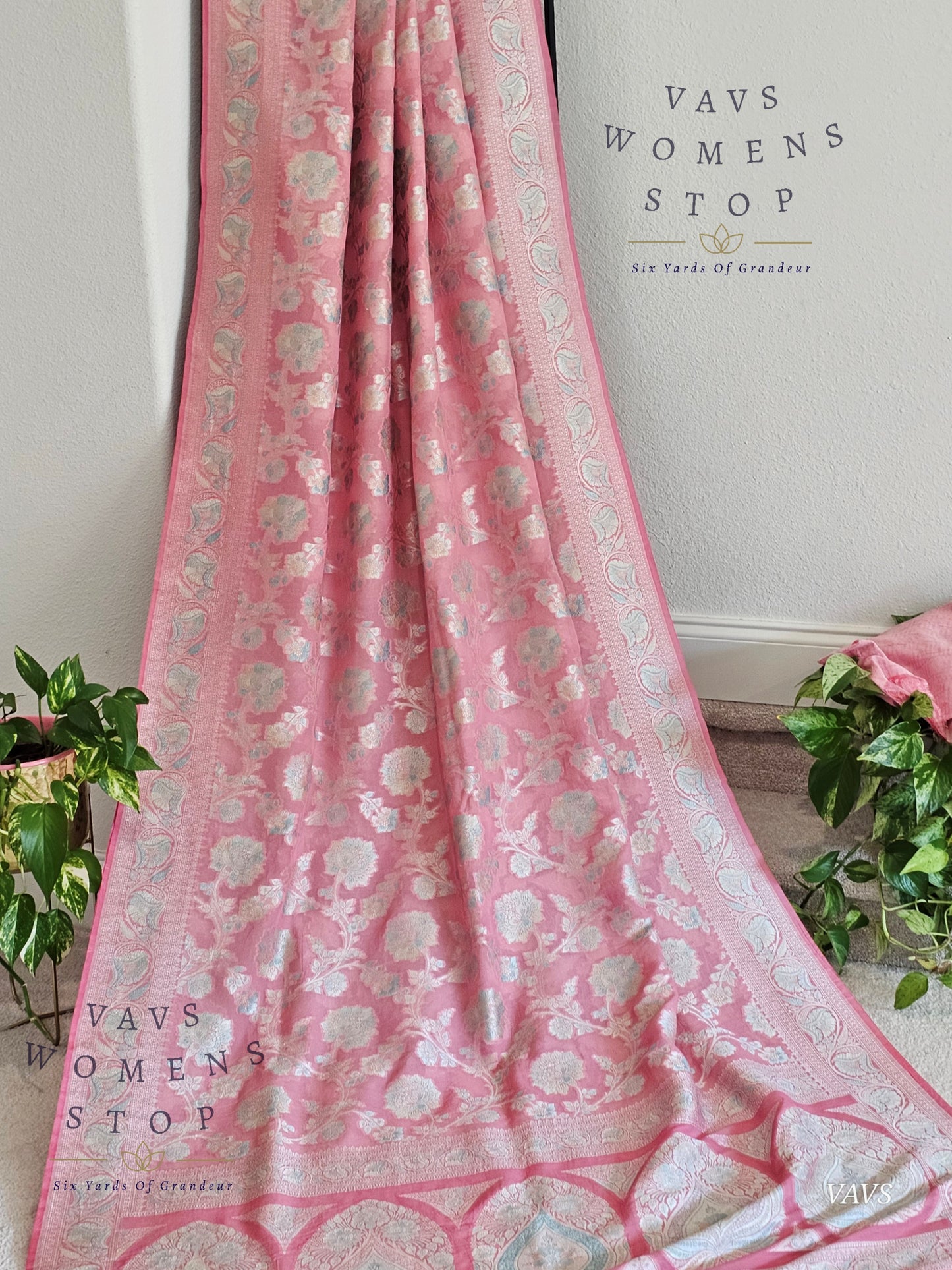 Pure Kota Chiffon Saree with All-Over Meenakari Jal Design