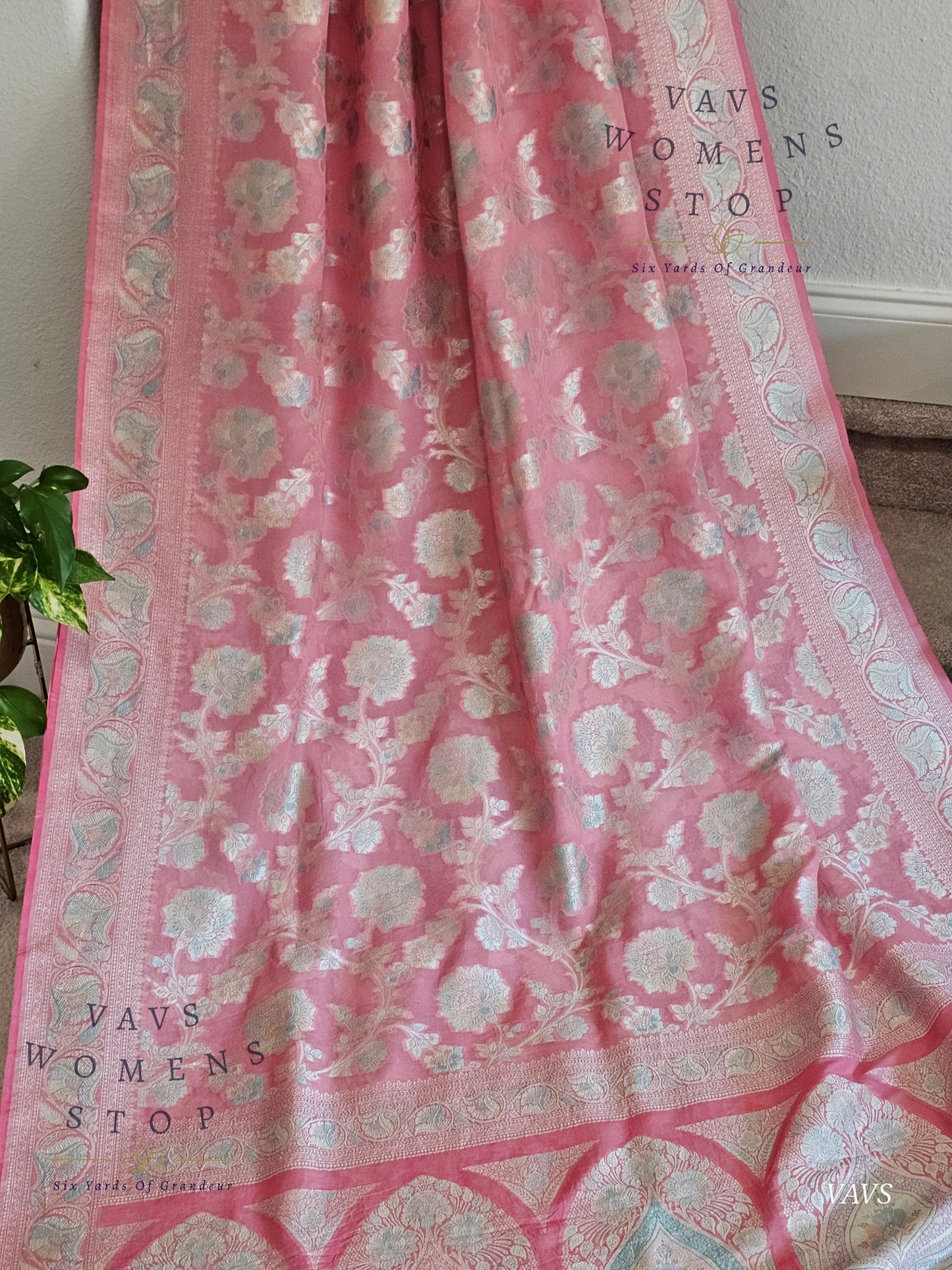 Pure Kota Chiffon Saree with All-Over Meenakari Jal Design