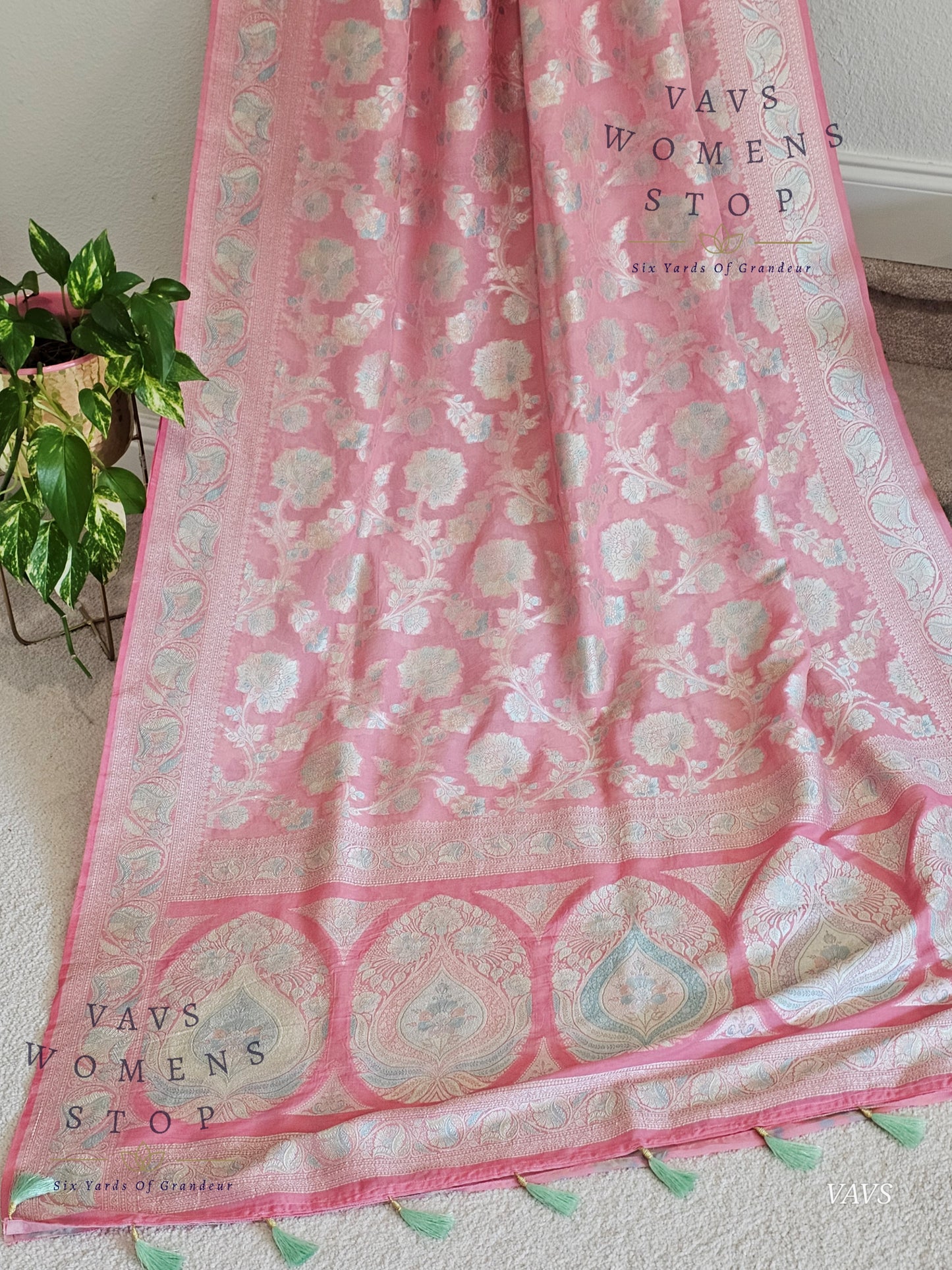 Pure Kota Chiffon Saree with All-Over Meenakari Jal Design
