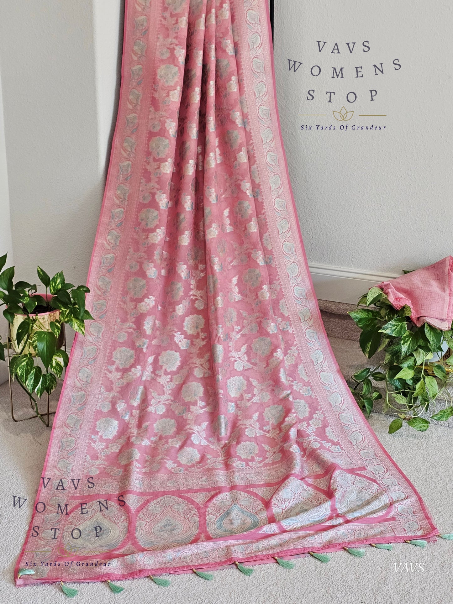 Pure Kota Chiffon Saree with All-Over Meenakari Jal Design