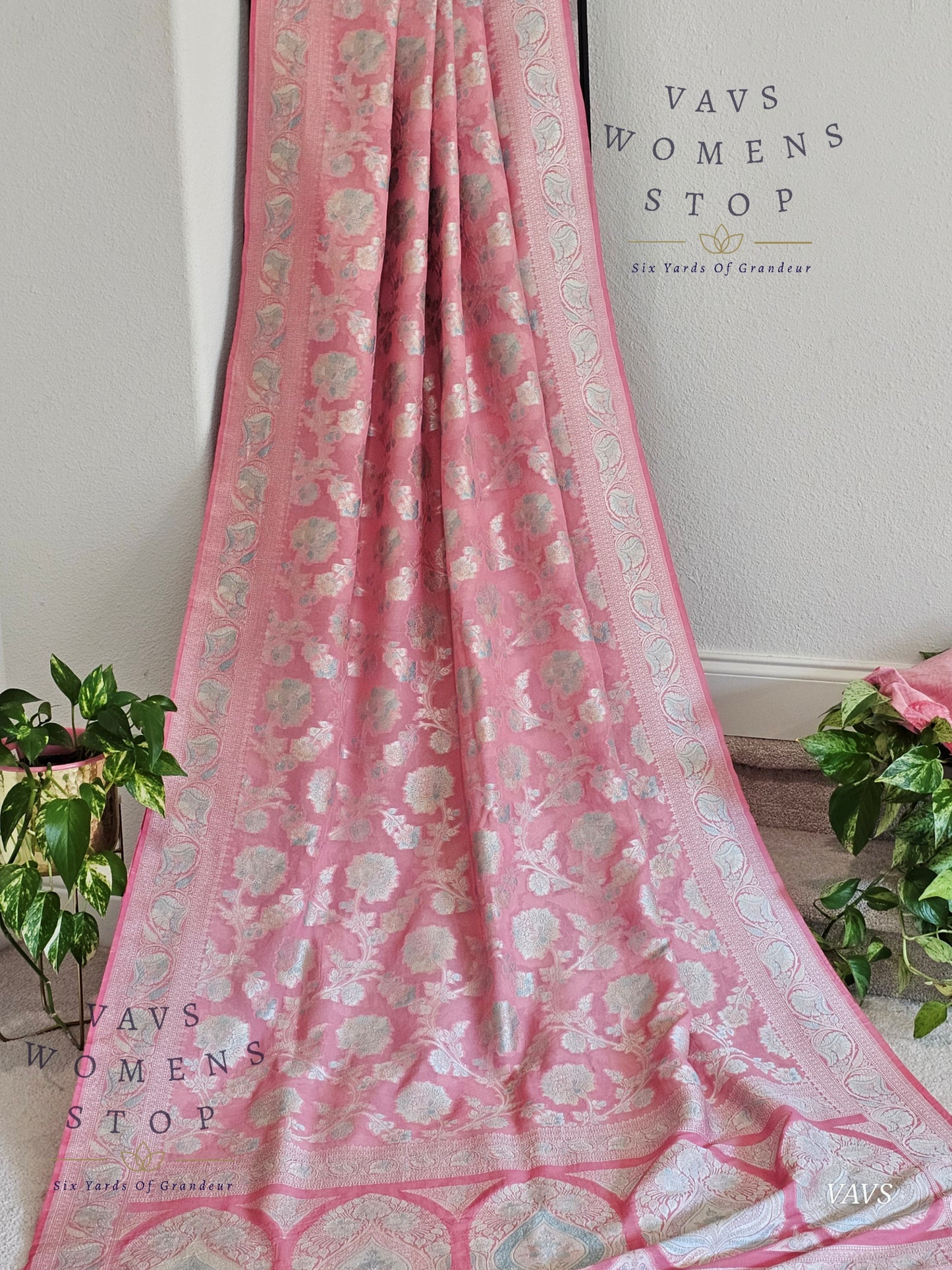 Pure Kota Chiffon Saree with All-Over Meenakari Jal Design