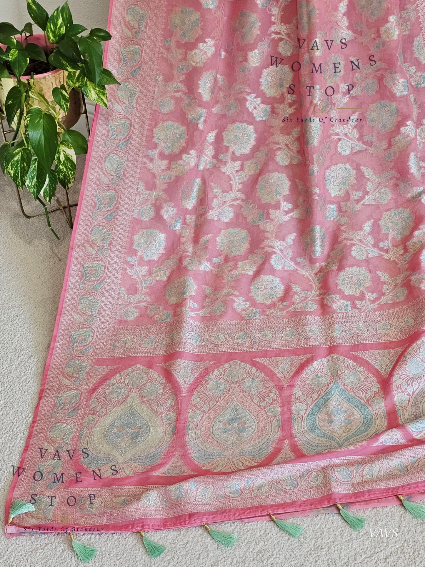 Pure Kota Chiffon Saree with All-Over Meenakari Jal Design