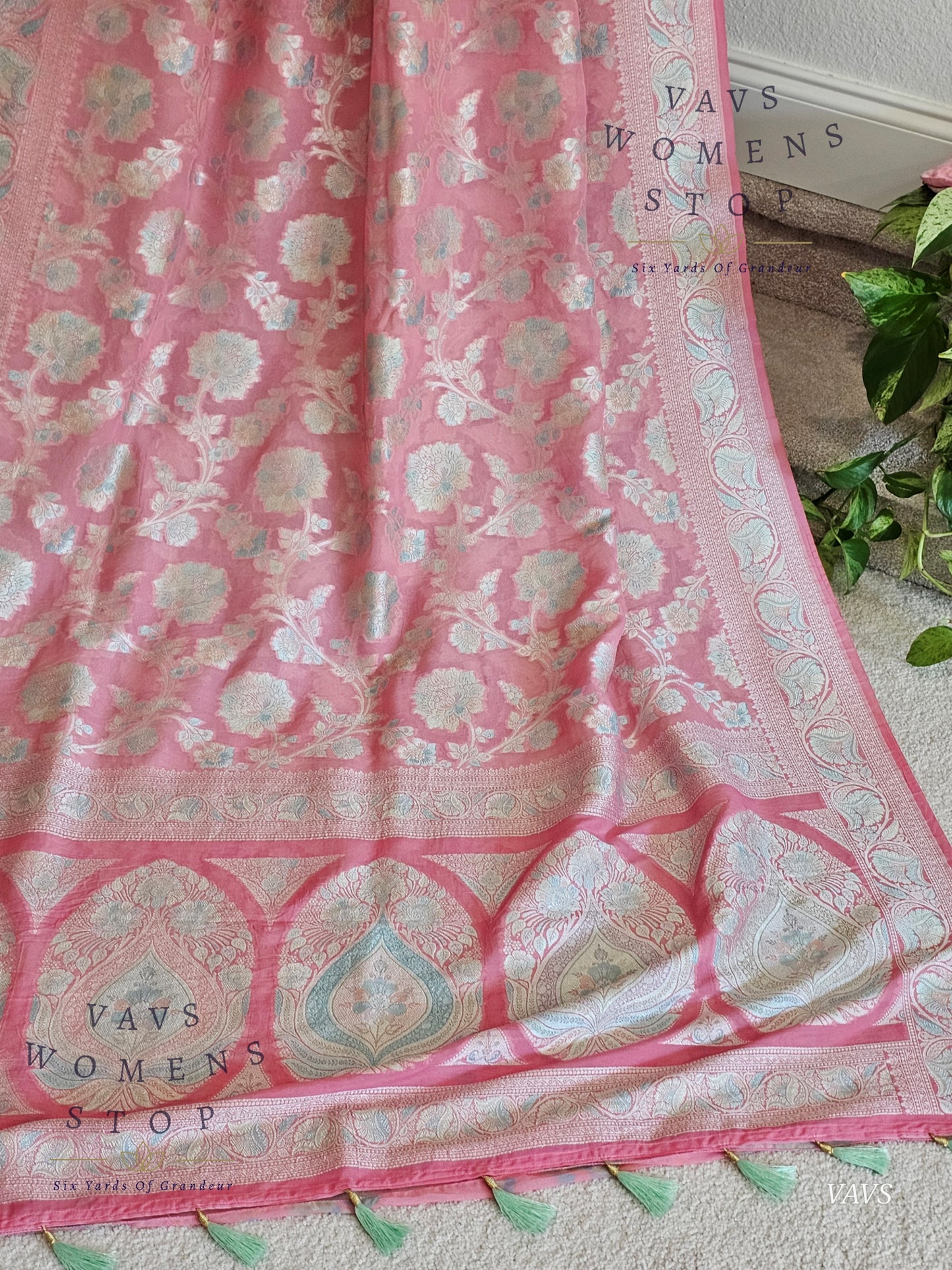 Pure Kota Chiffon Saree with All-Over Meenakari Jal Design