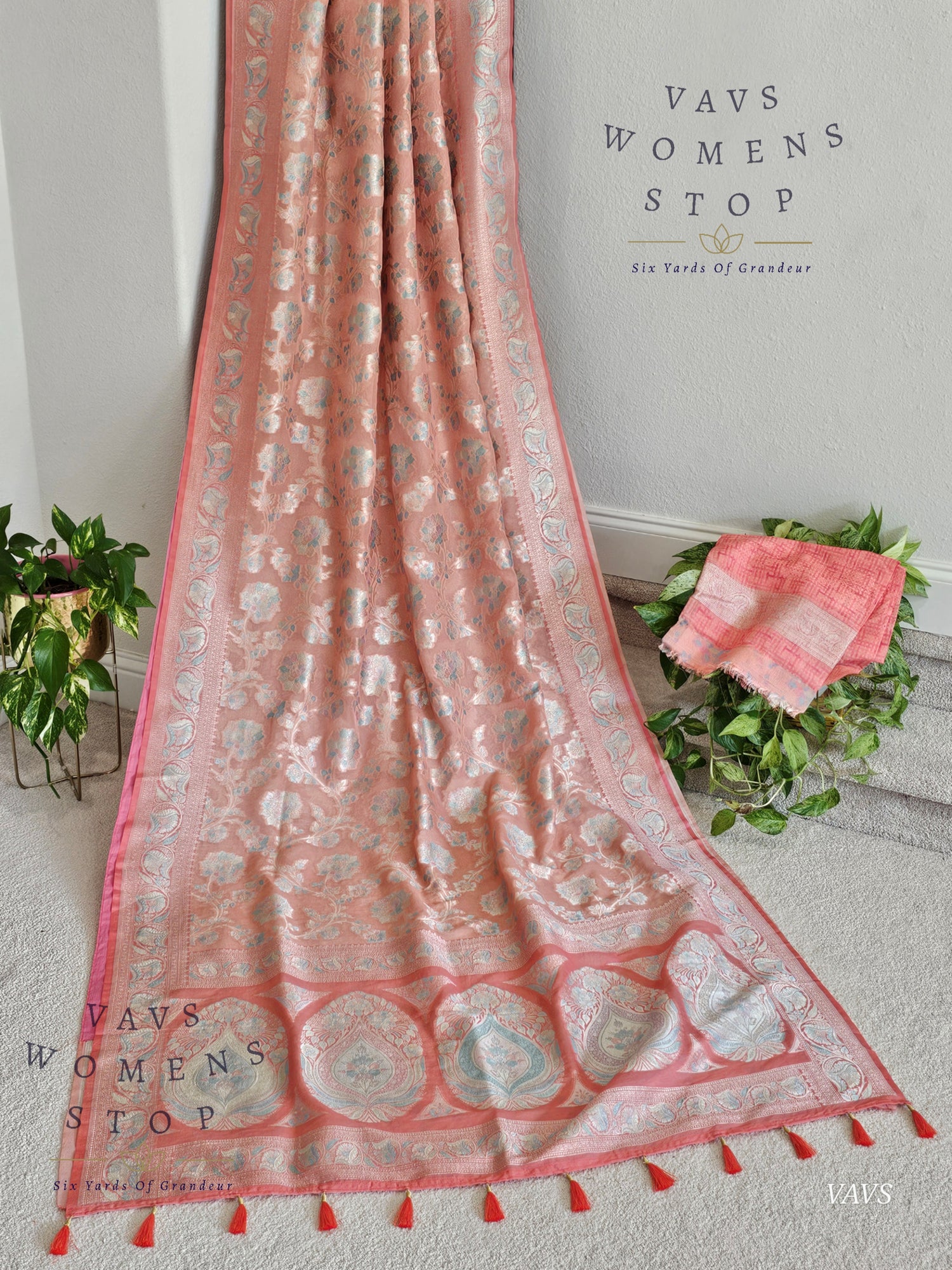 Pure Kota Chiffon Meenakari Jal Saree | Elegant Partywear |  Women’s Stop | Ready To Ship