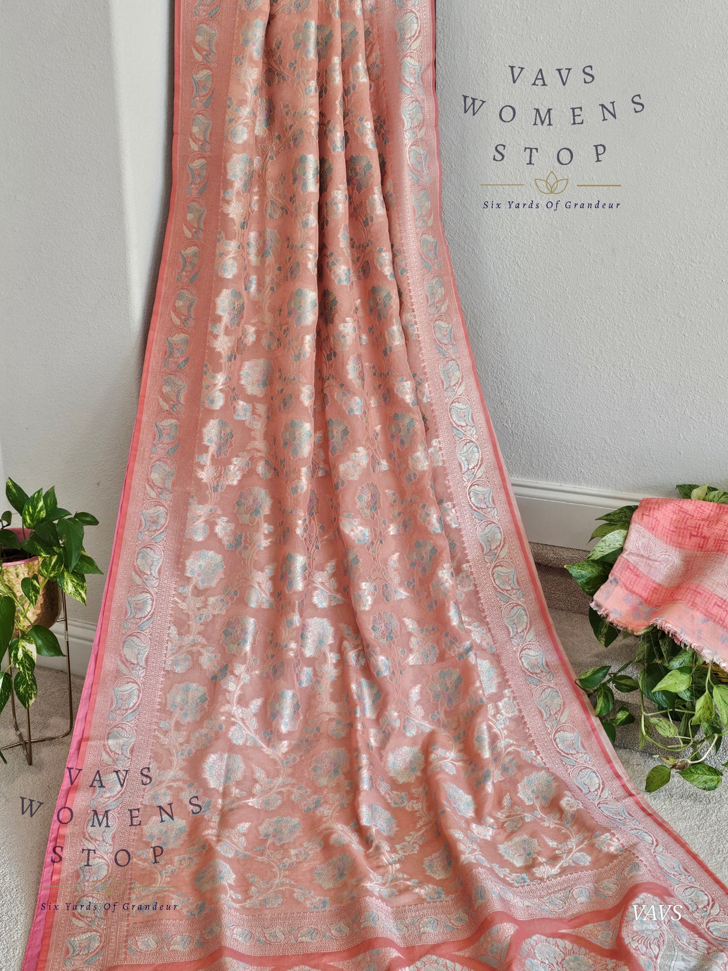 Pure Kota Chiffon Saree with All-Over Meenakari Jal Design
