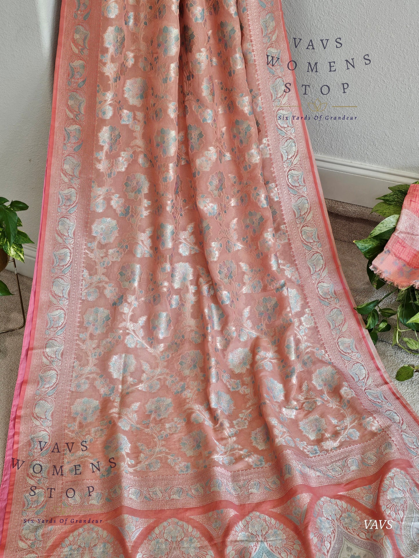 Pure Kota Chiffon Saree with All-Over Meenakari Jal Design