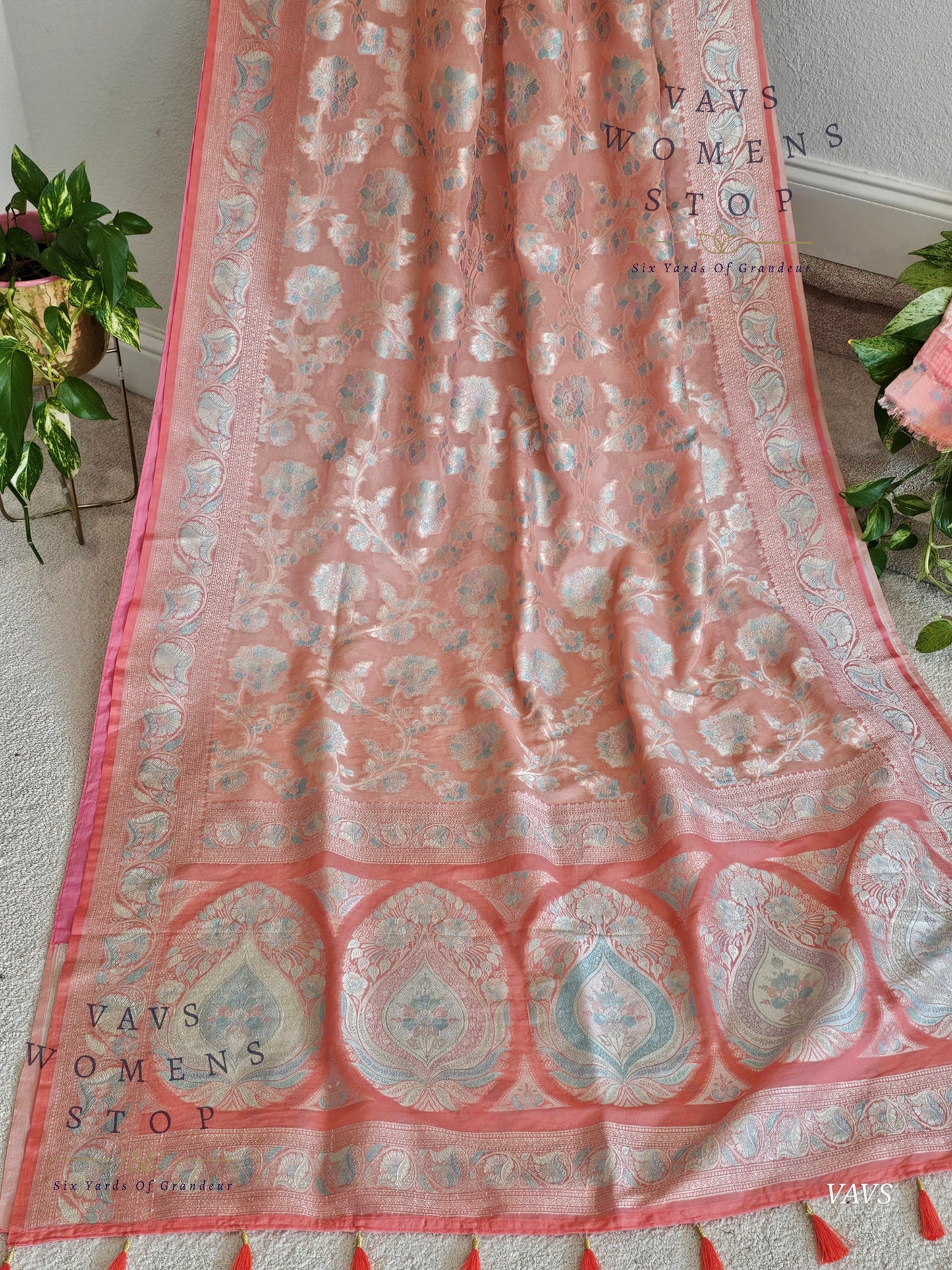 Pure Kota Chiffon Saree with All-Over Meenakari Jal Design