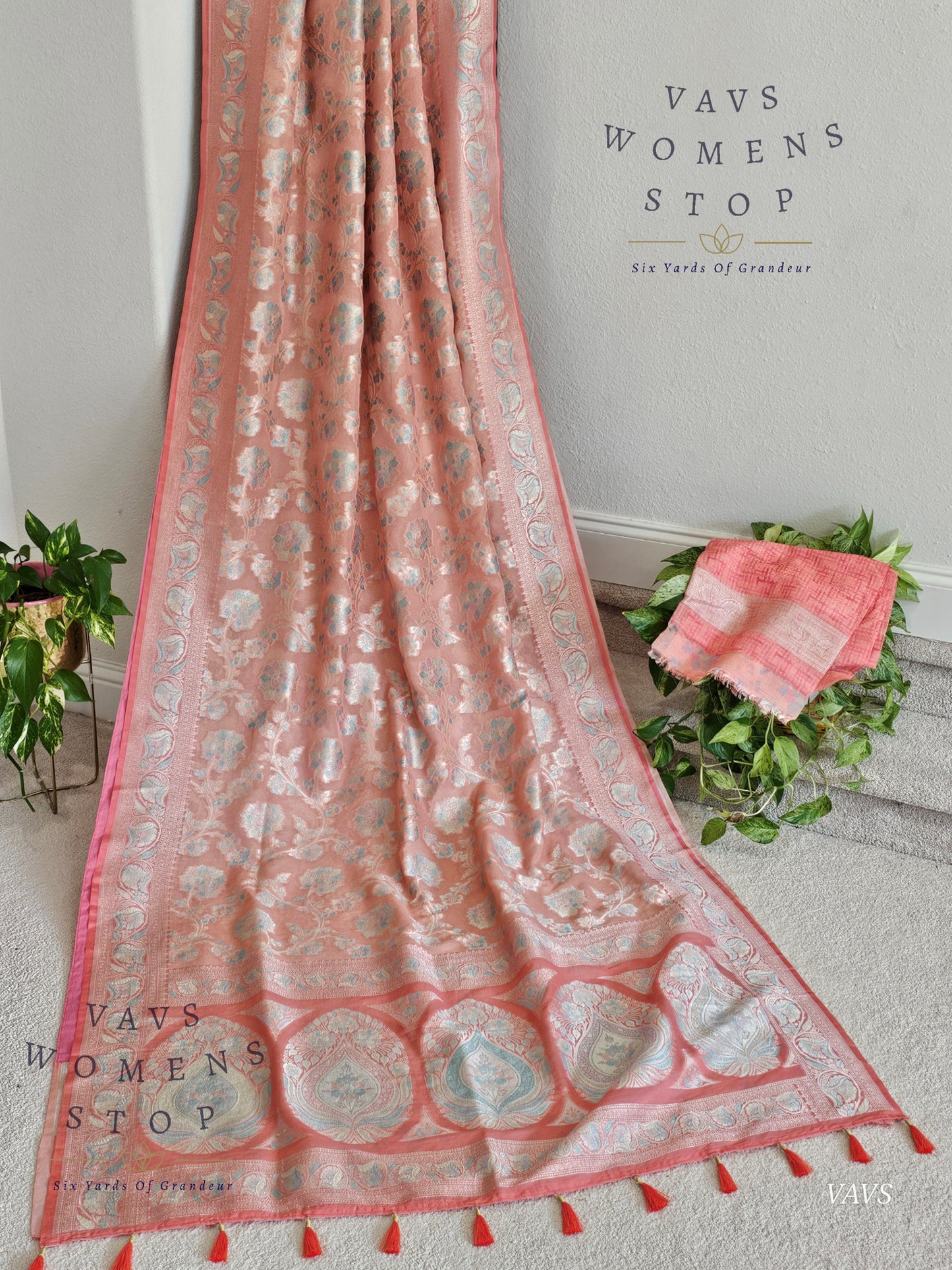Pure Kota Chiffon Saree with All-Over Meenakari Jal Design
