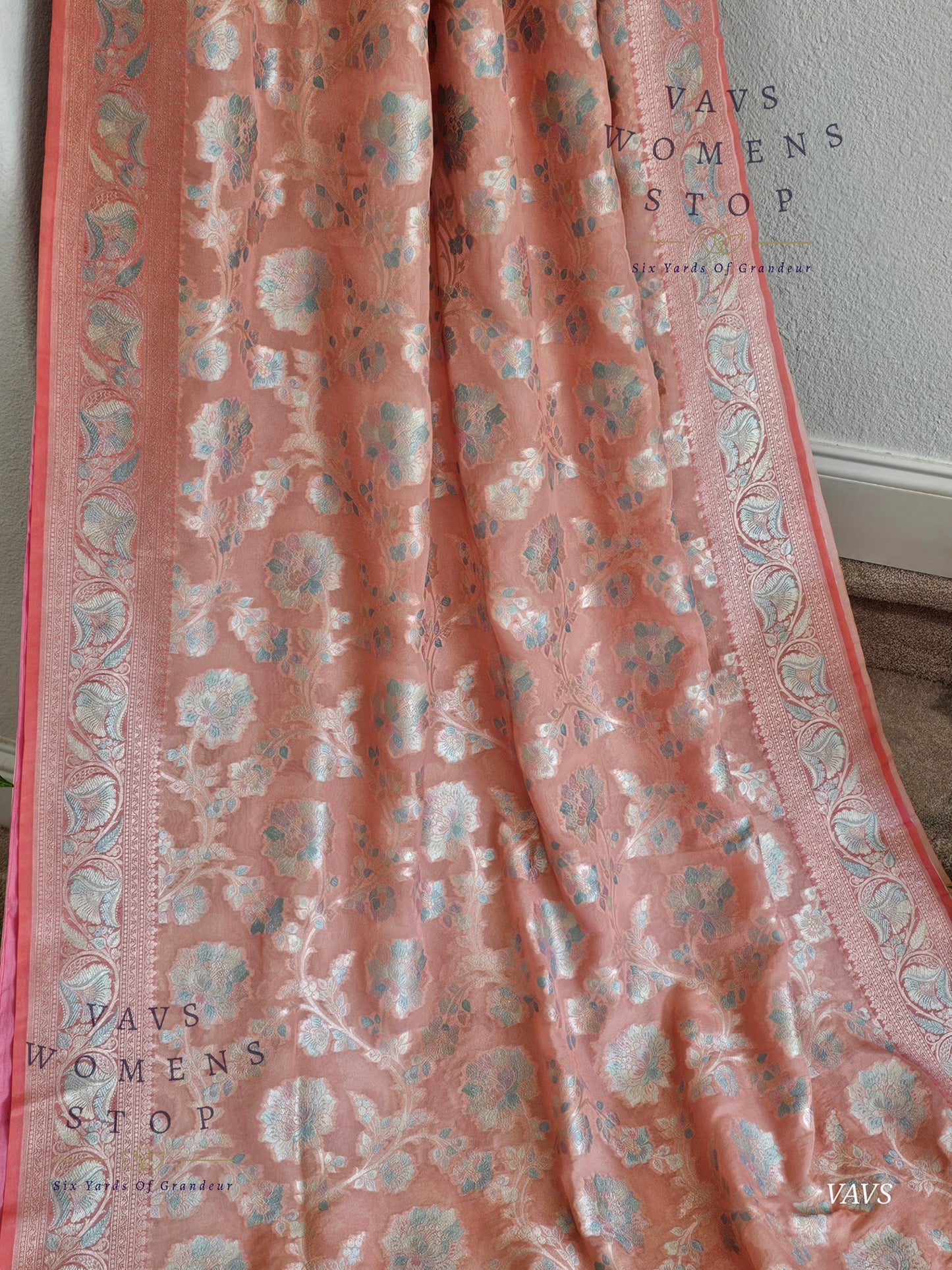 Pure Kota Chiffon Saree with All-Over Meenakari Jal Design