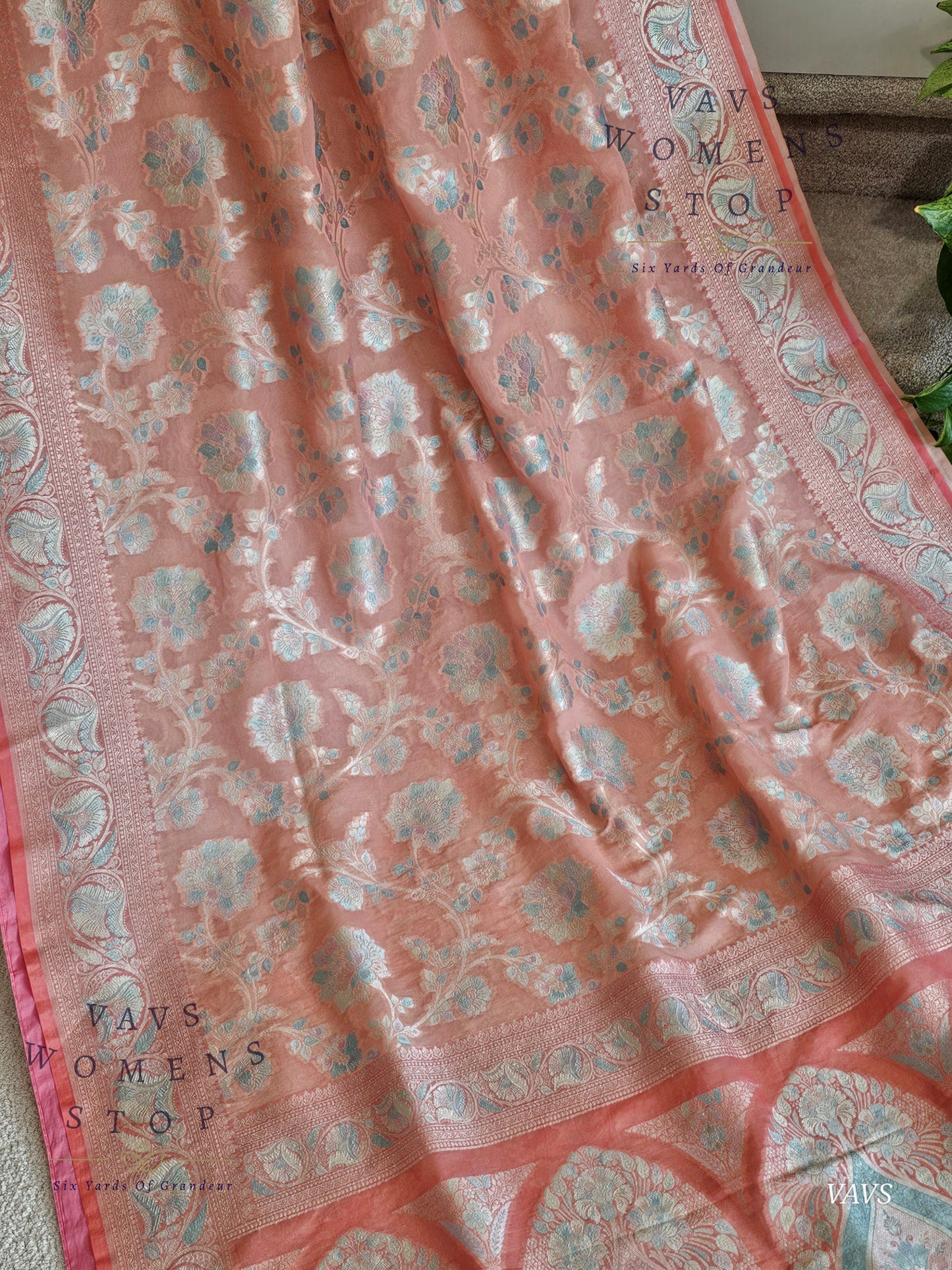 Pure Kota Chiffon Saree with All-Over Meenakari Jal Design