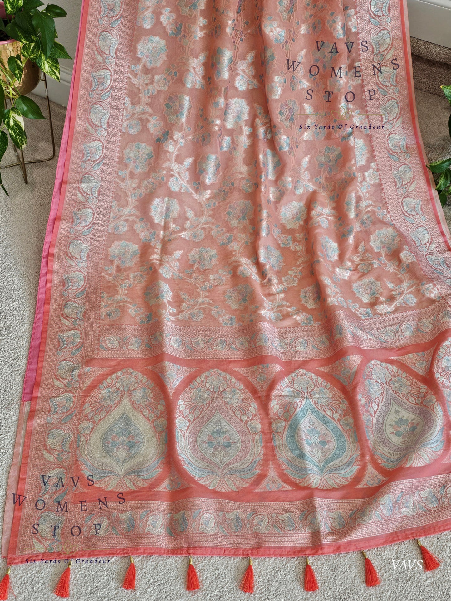 Pure Kota Chiffon Saree with All-Over Meenakari Jal Design