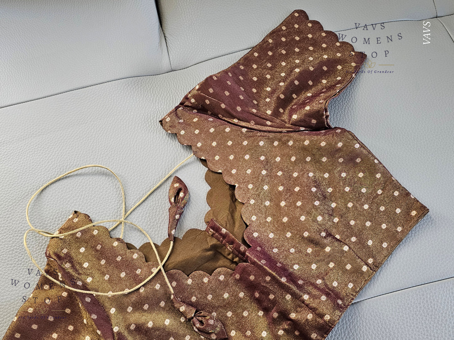Designer Tissue Silk All Over Butta Blouse | Size 40–46 | Ready to Ship
