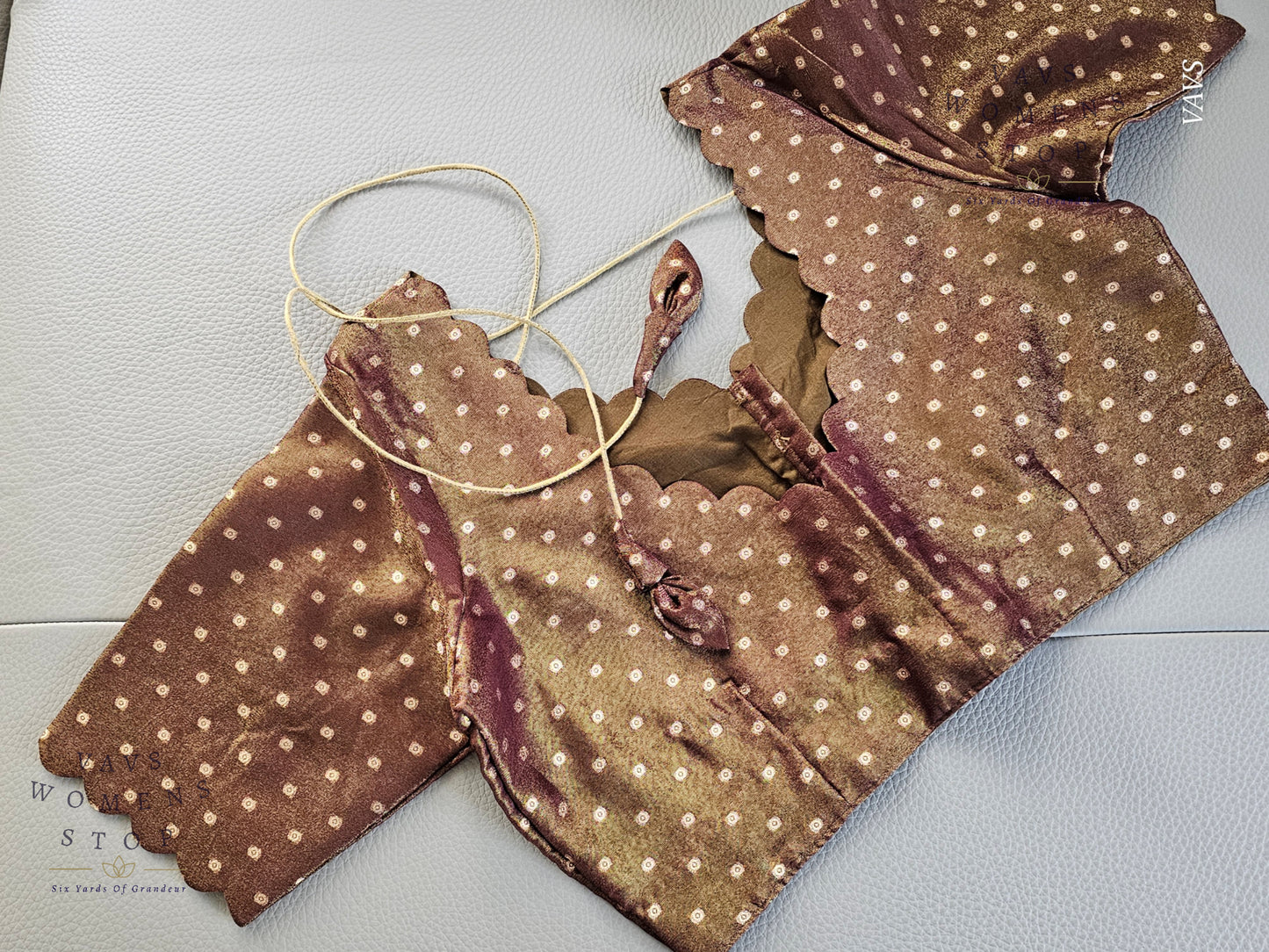 Designer Tissue Silk All Over Butta Blouse | Size 40–46 | Ready to Ship