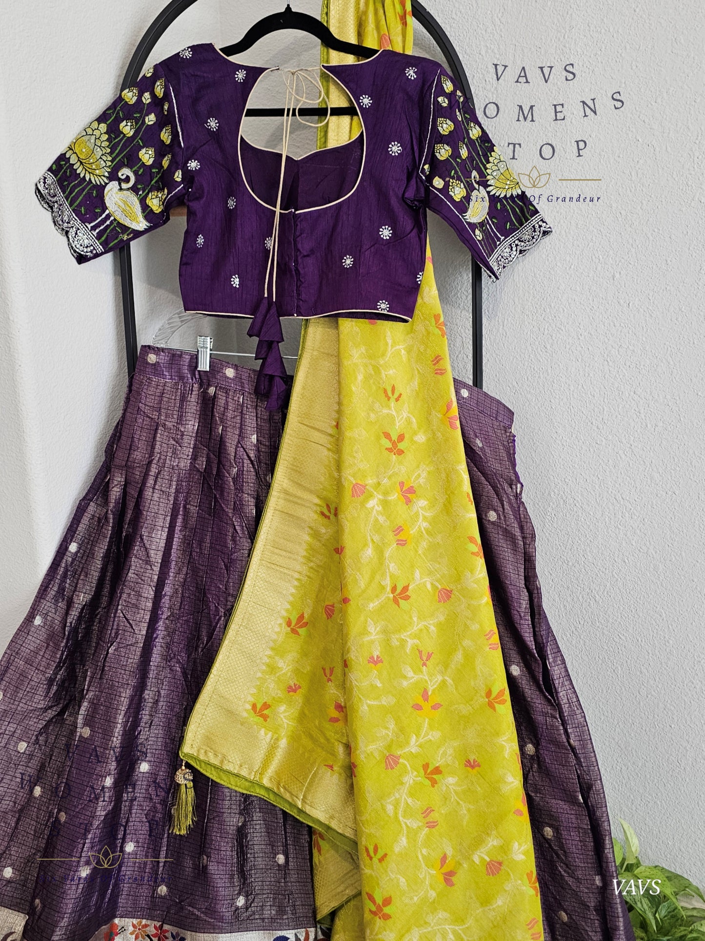 Kota Tissue Paithani Lehenga Set with Munga Benarasi Dupatta | Can-Can Lined
