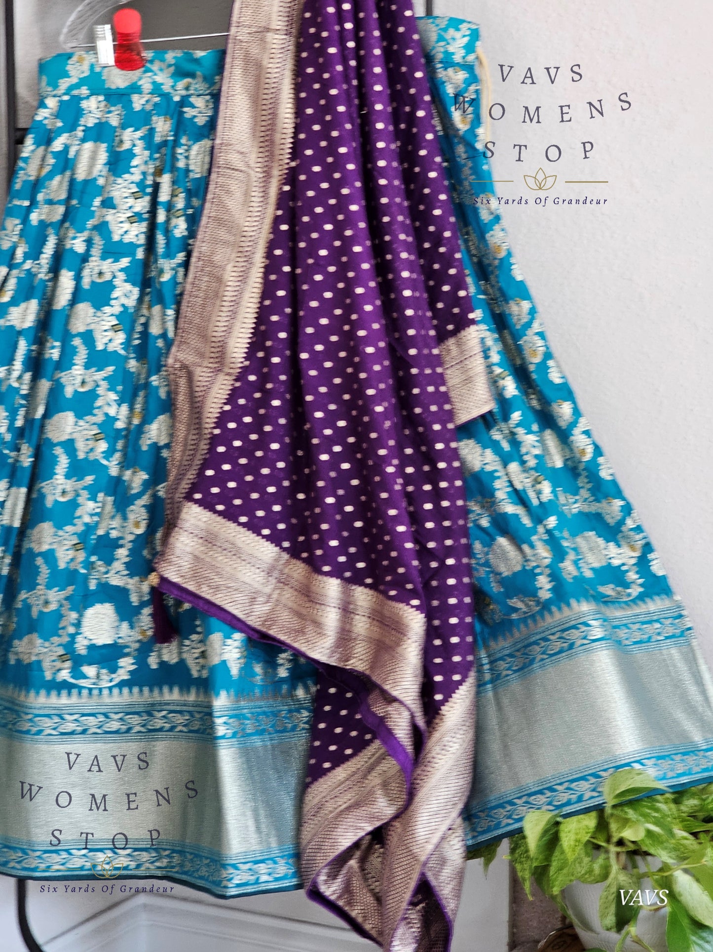 Munga Benarasi Designer Half Saree Set | Can-Can Lined | Suitable for Girls Ages 11+ Too