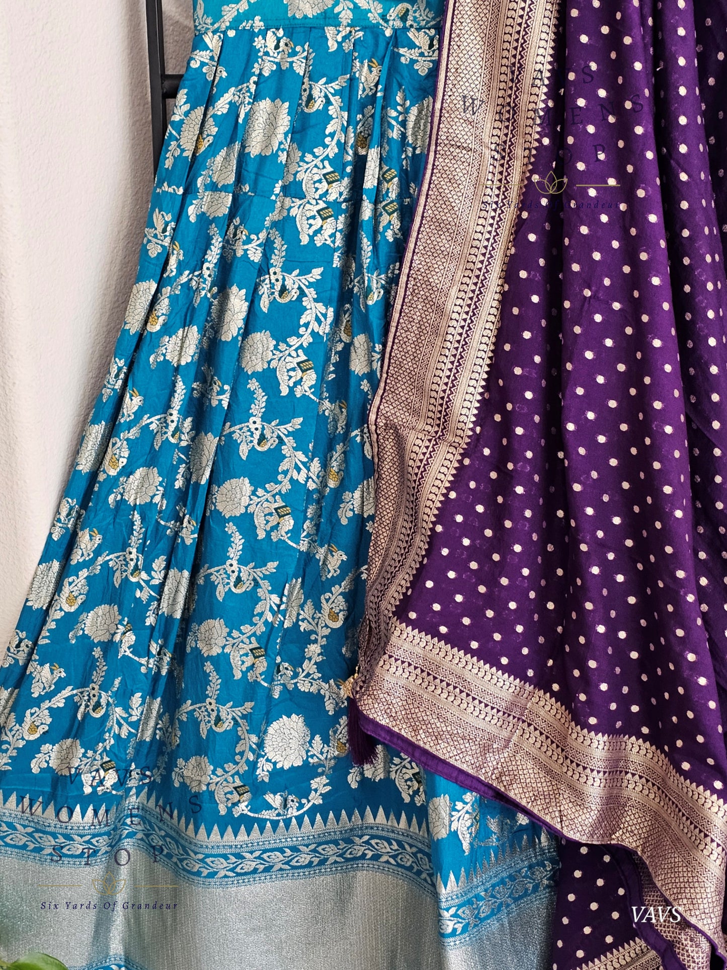 Munga Benarasi Designer Half Saree Set | Can-Can Lined | Suitable for Girls Ages 11+ Too