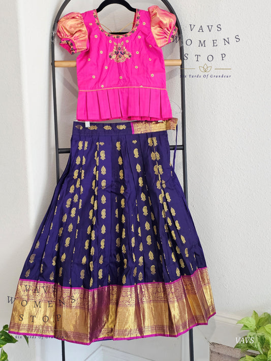 Pure Kanchi Silk Lehenga/ Pattu Pavada Set
