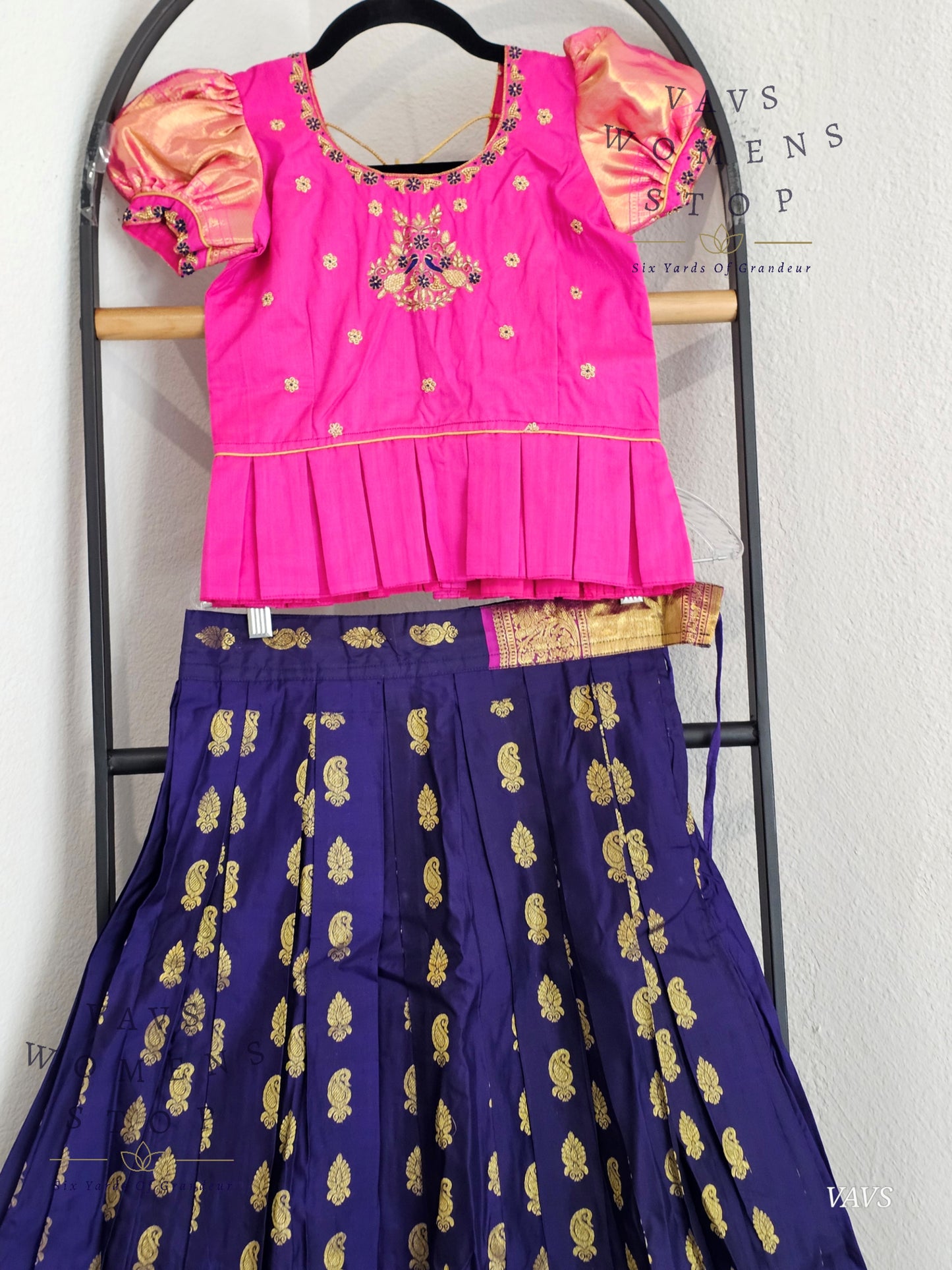 Pure Kanchi Silk Lehenga/ Pattu Pavada Set