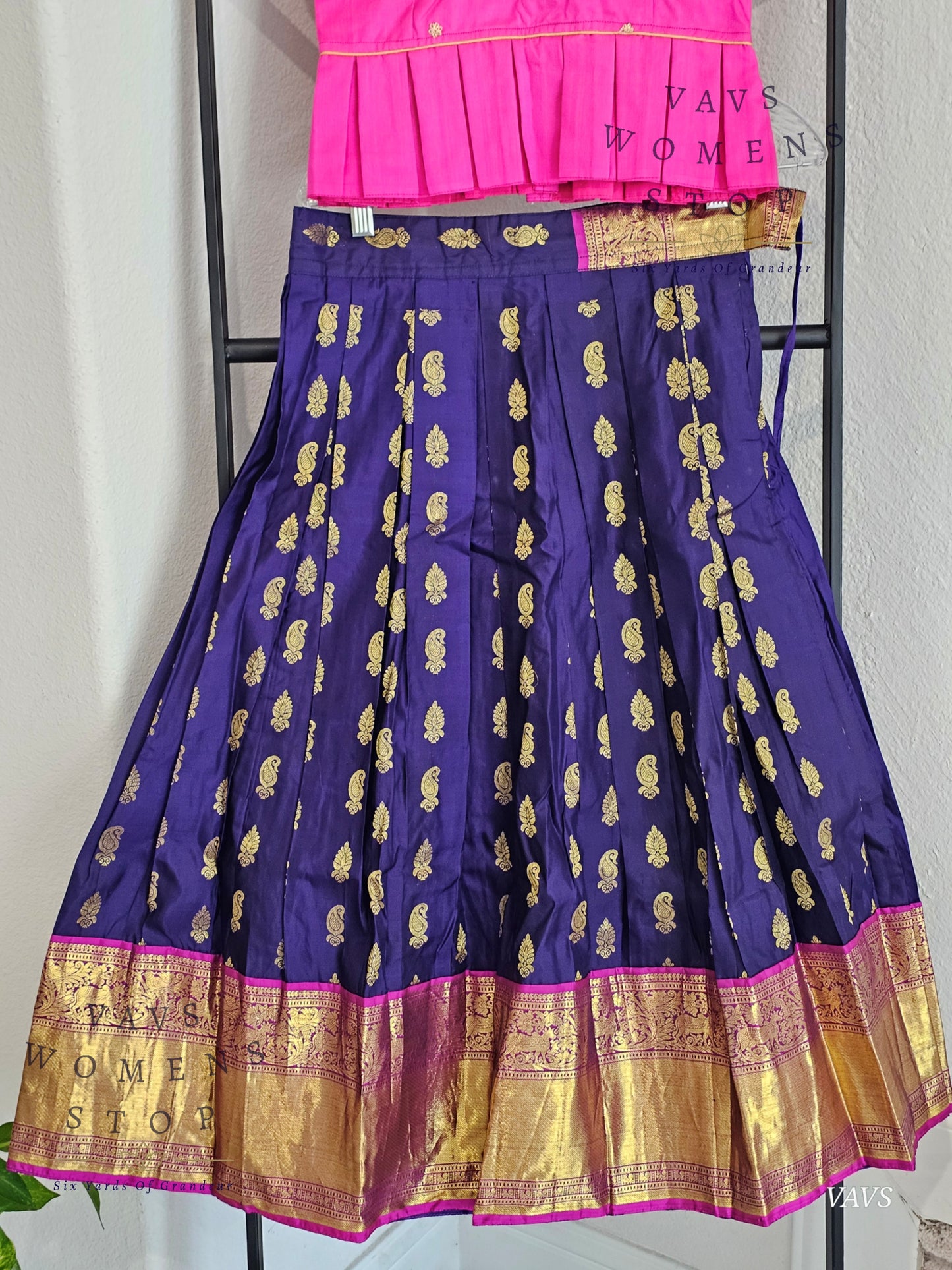 Pure Kanchi Silk Lehenga/ Pattu Pavada Set