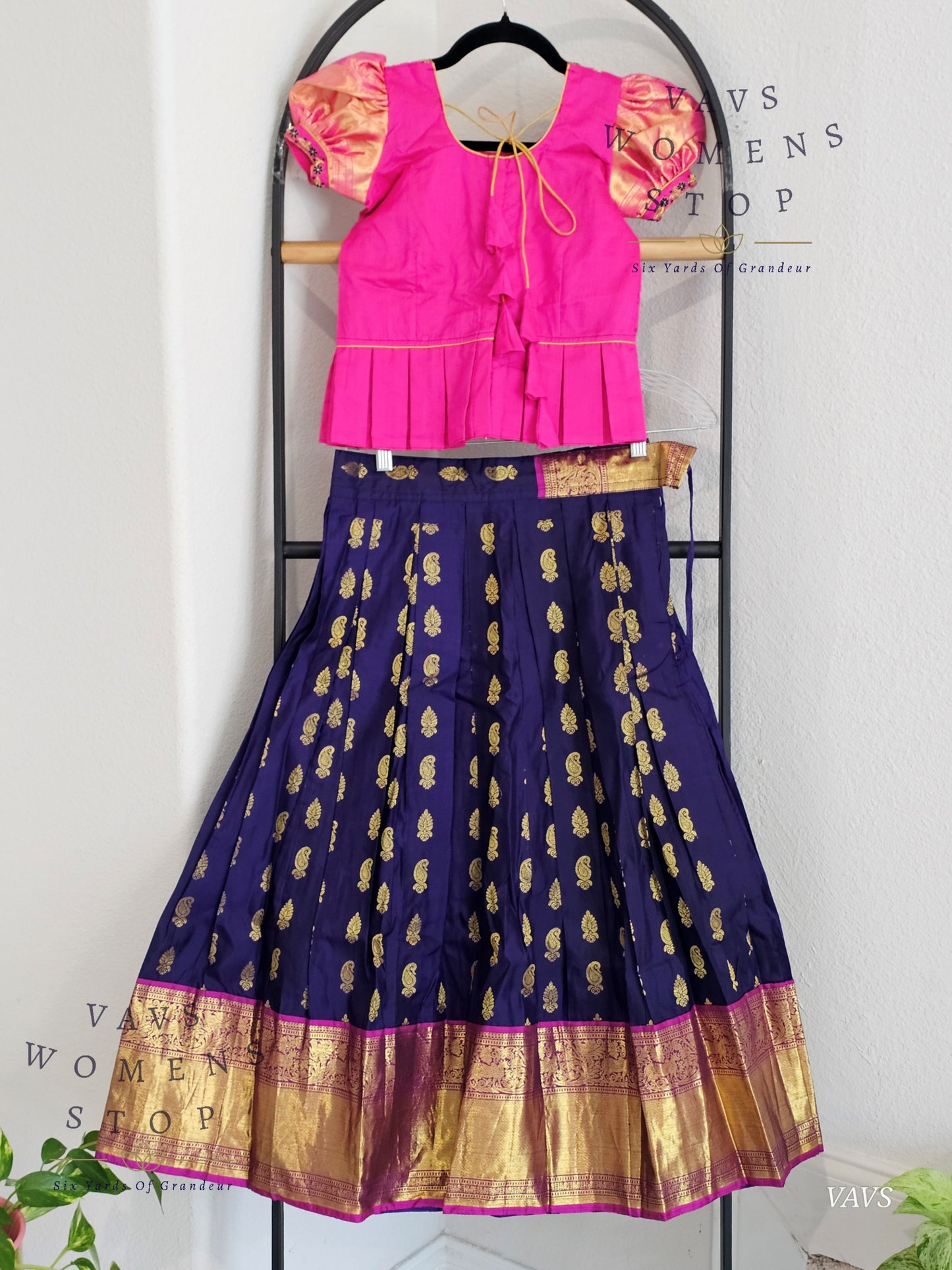 Pure Kanchi Silk Lehenga/ Pattu Pavada Set