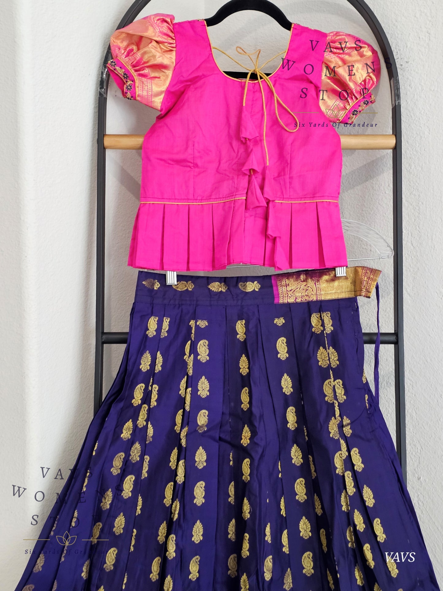 Pure Kanchi Silk Lehenga/ Pattu Pavada Set