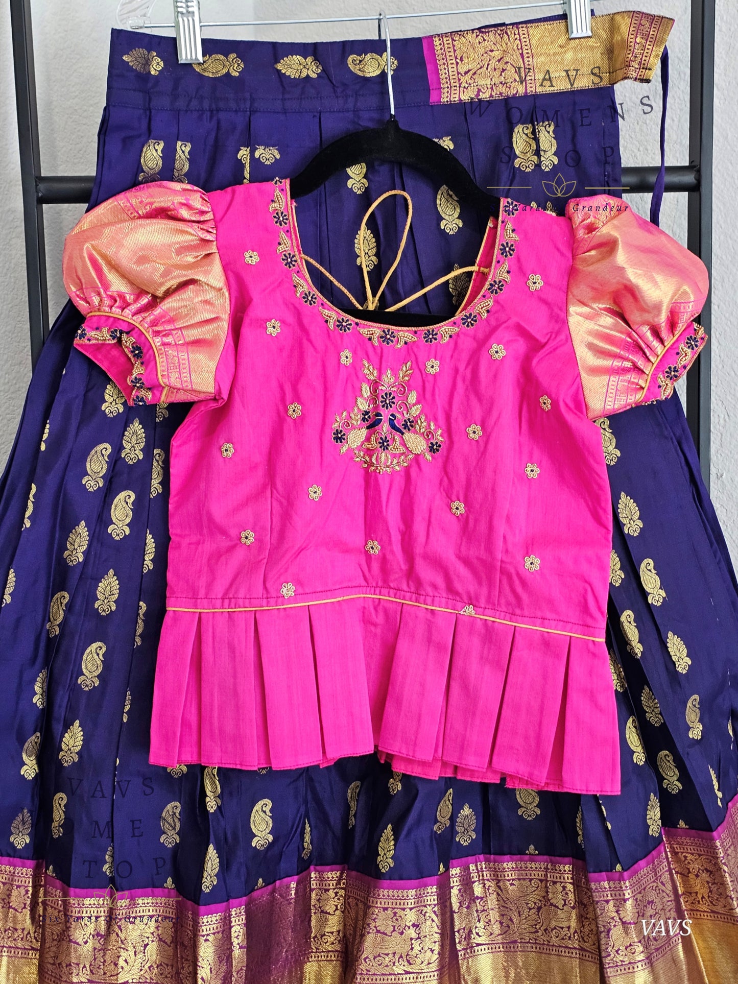 Pure Kanchi Silk Lehenga/ Pattu Pavada Set