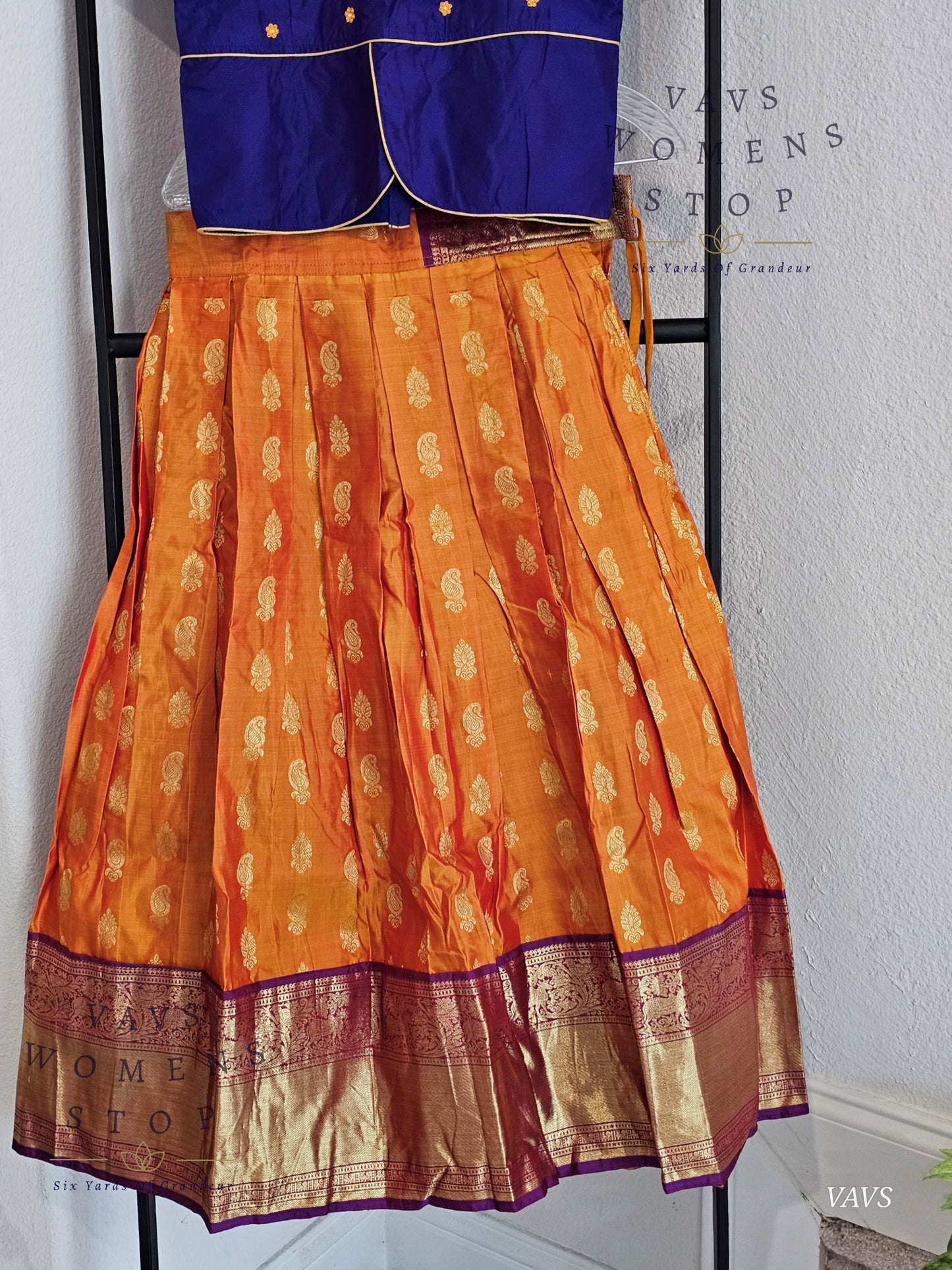 Pure Kanchi Silk Lehenga/ Pattu Pavada Set