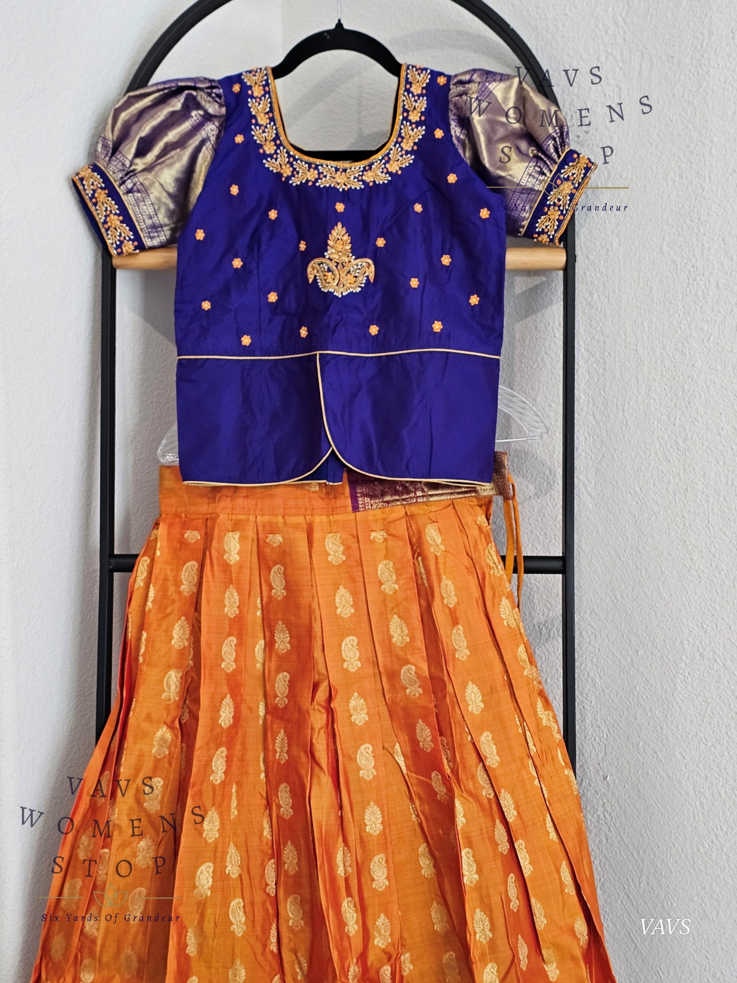 Pure Kanchi Silk Lehenga/ Pattu Pavada Set